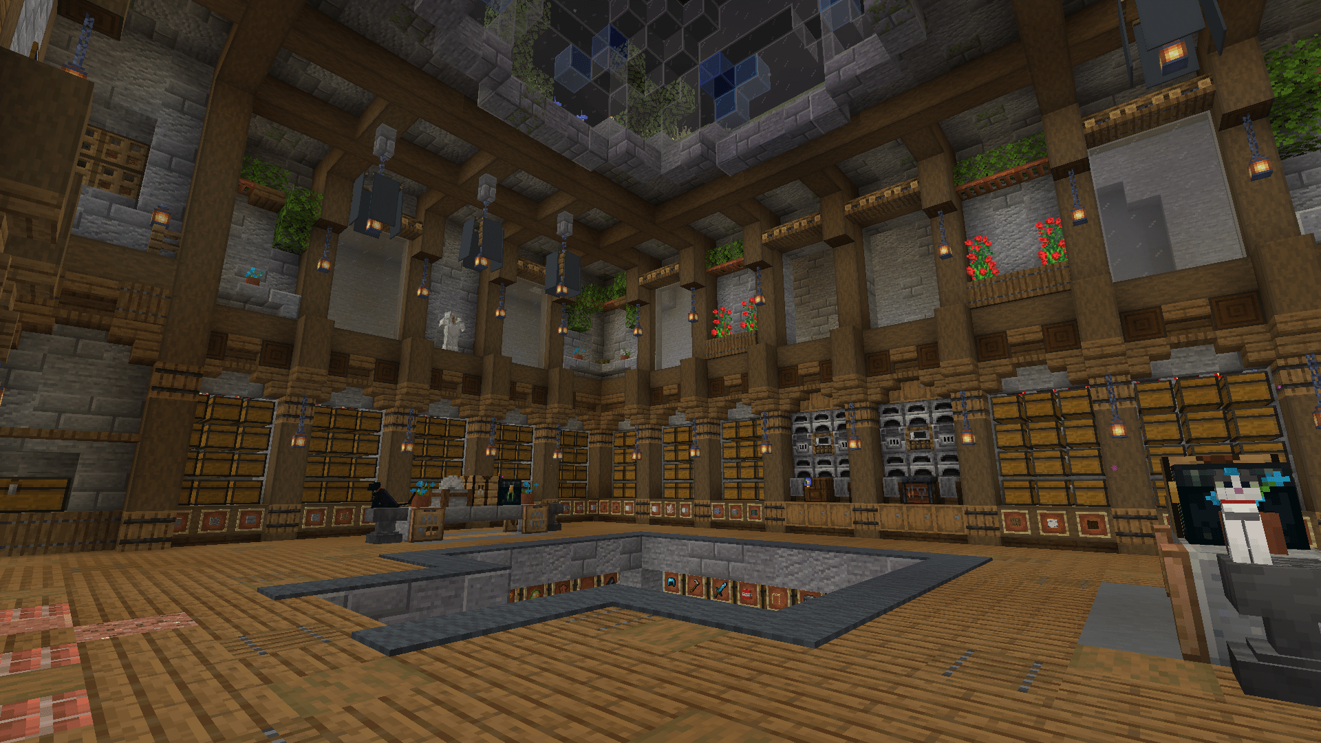 Epic storage room with item sorter. r/Minecraft