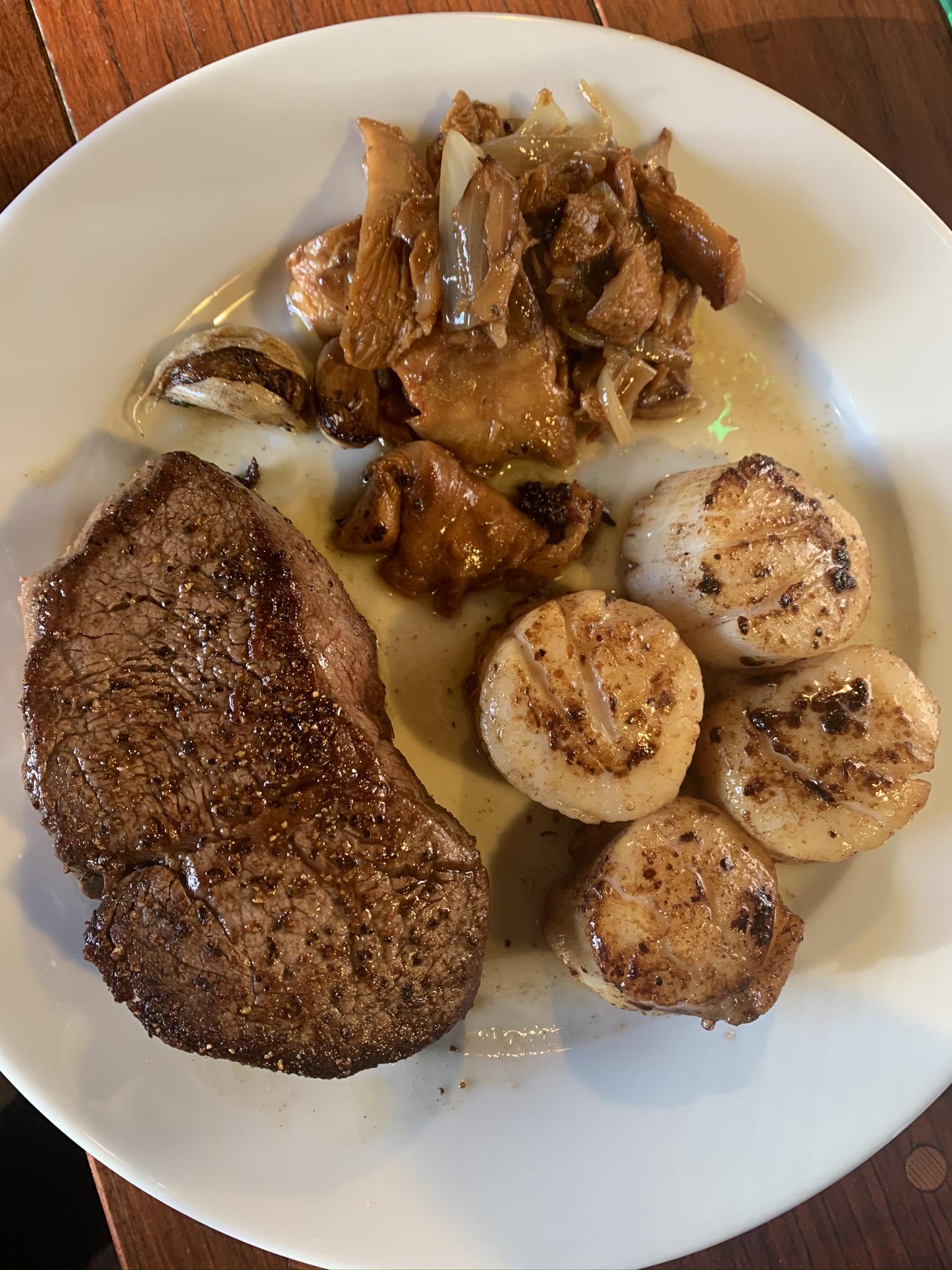 My boyfriend made me dinner for my birthday. Steak, scallops