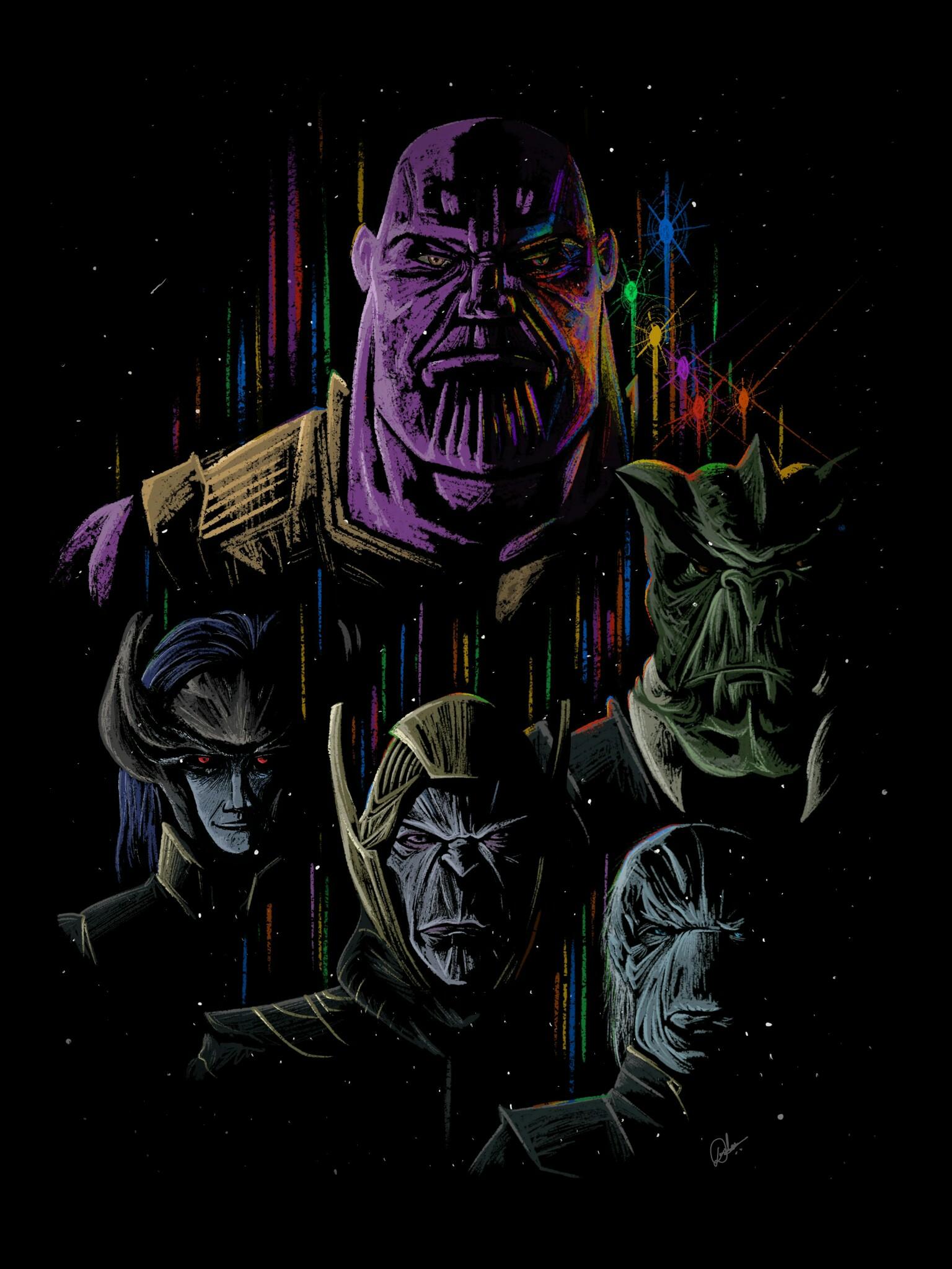 Thanos & The Black Order artwork by me Marvel