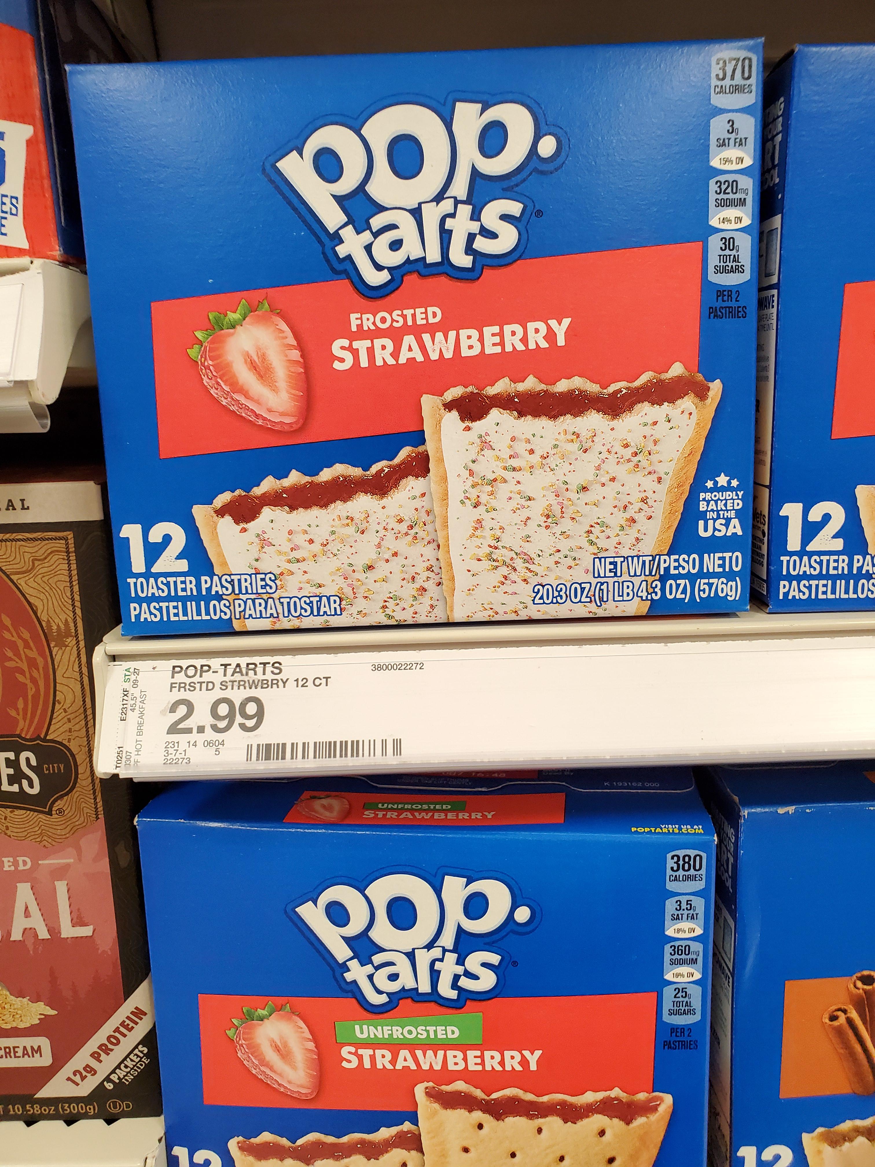 Pop Tarts without frosting have more calories than Pop Tarts with frosting r/mildlyinteresting
