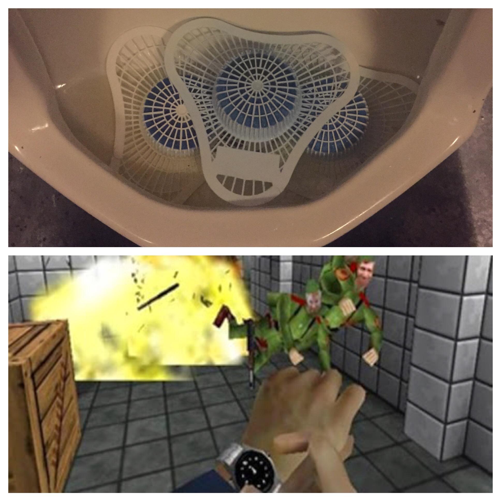 Someone throws urinal cakes like I used to throw Remote Mines r/gaming