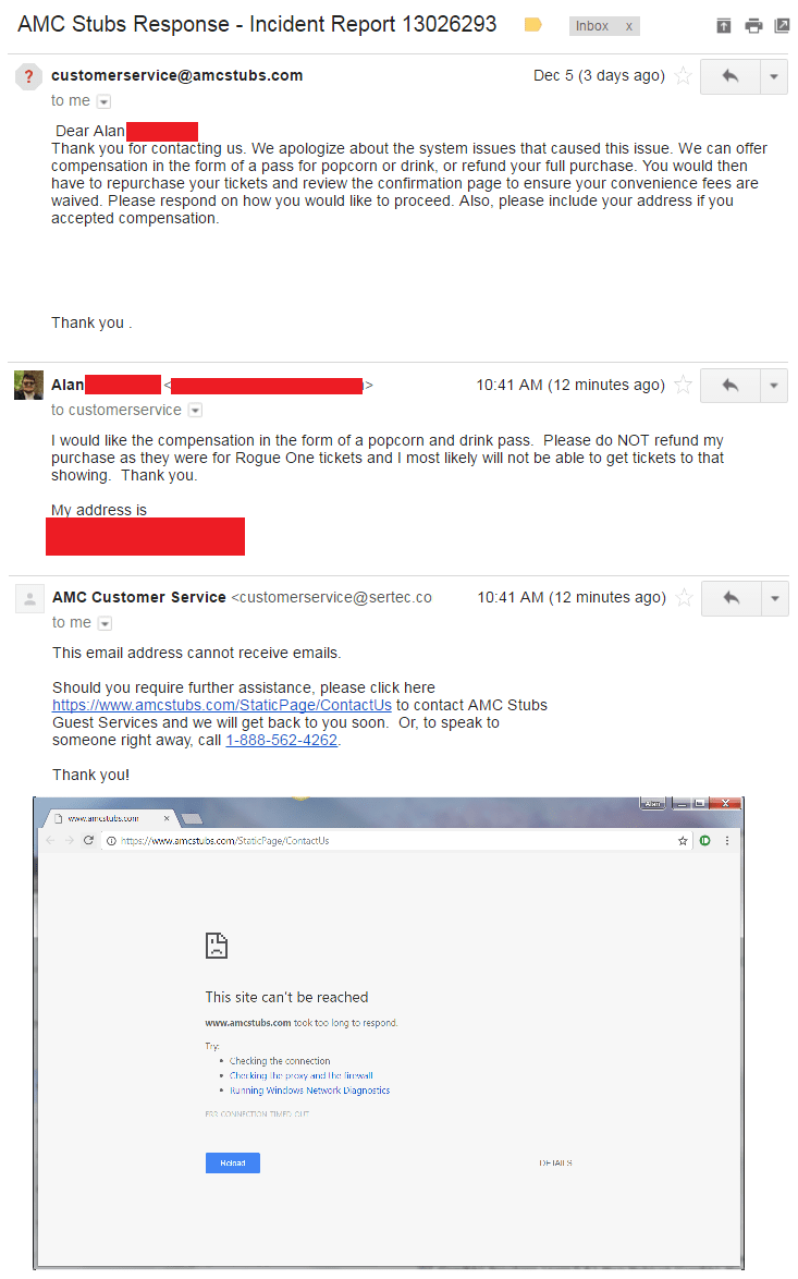AMC Theaters Customer Service mildlyinfuriating