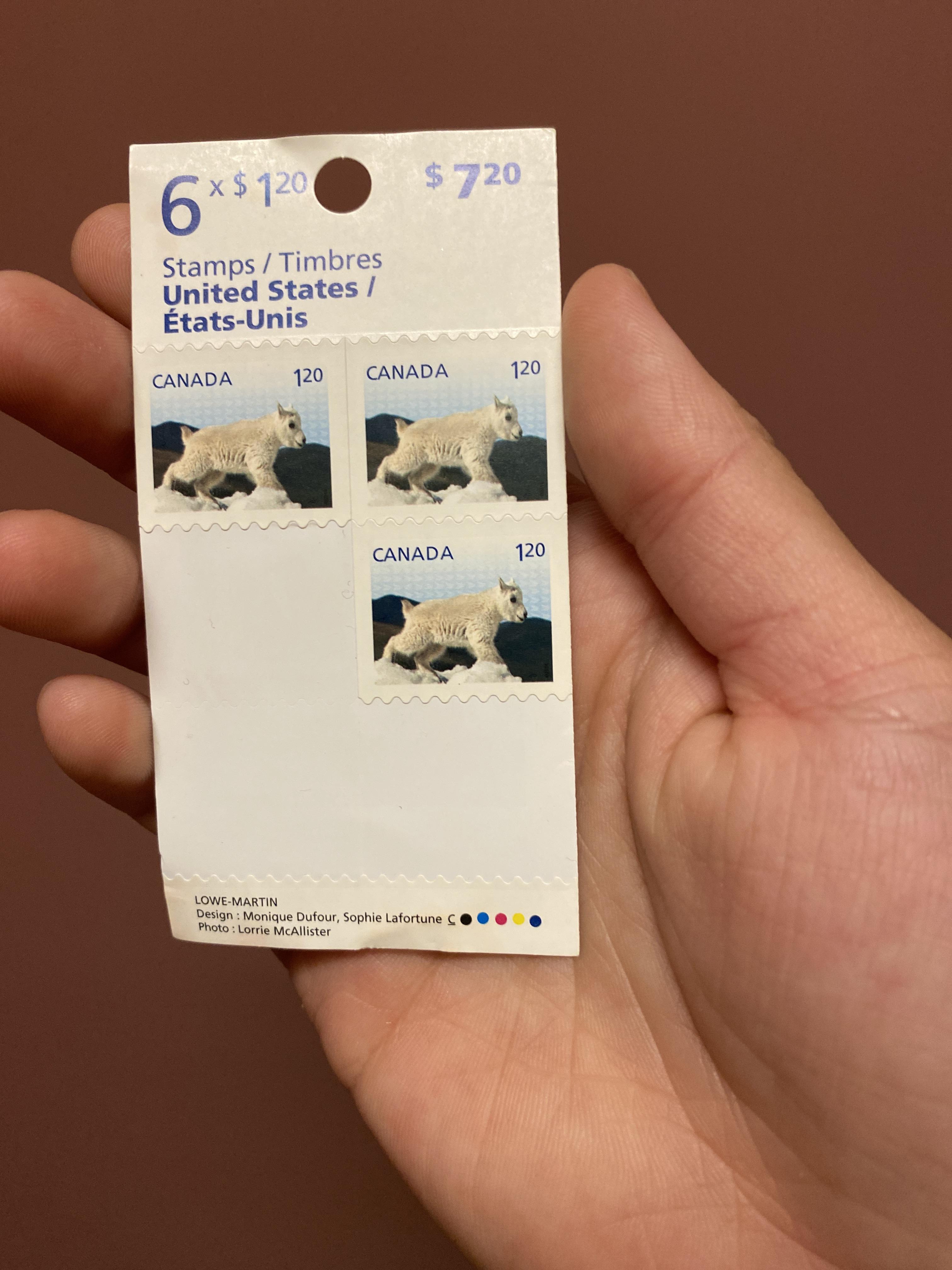 US stamps to send something in Canada? Sending a card from QC to