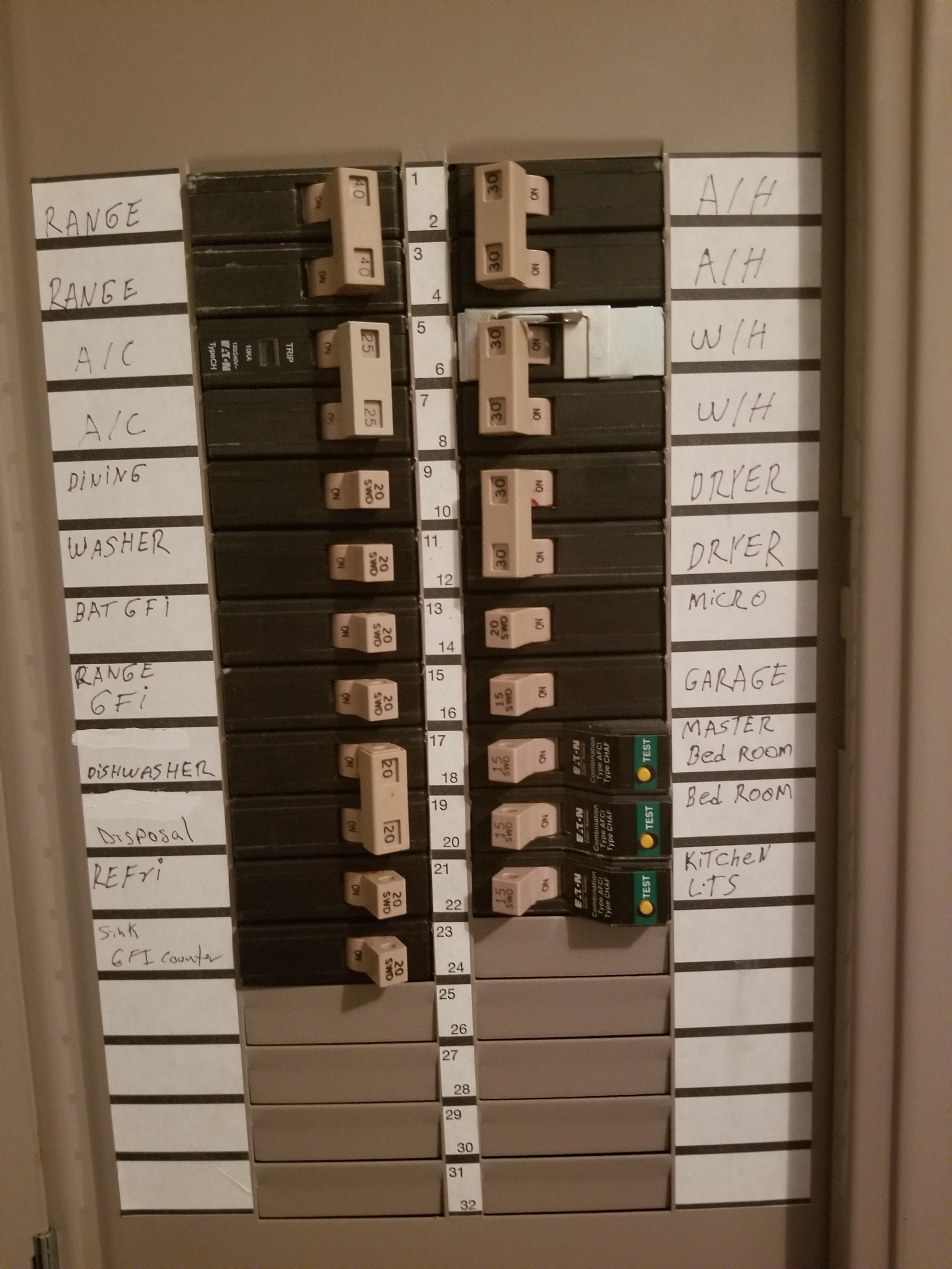 Breaker box in my garage. Can anybody help me identify which switch is