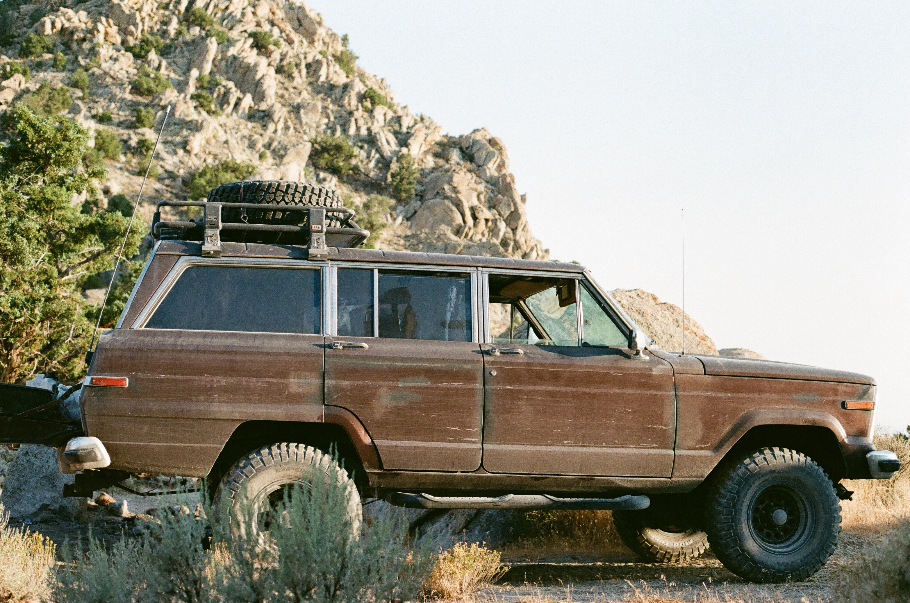 My 84 Grand Wagoneer. Shot on film during a vintage overland tour