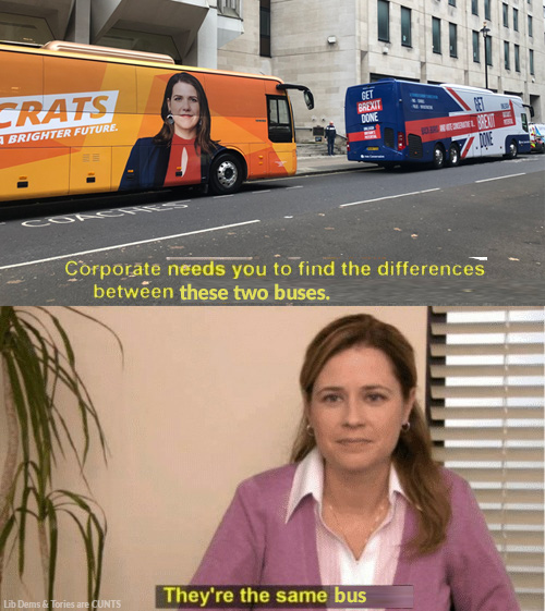 They're the same bus. r/LibDemMemes