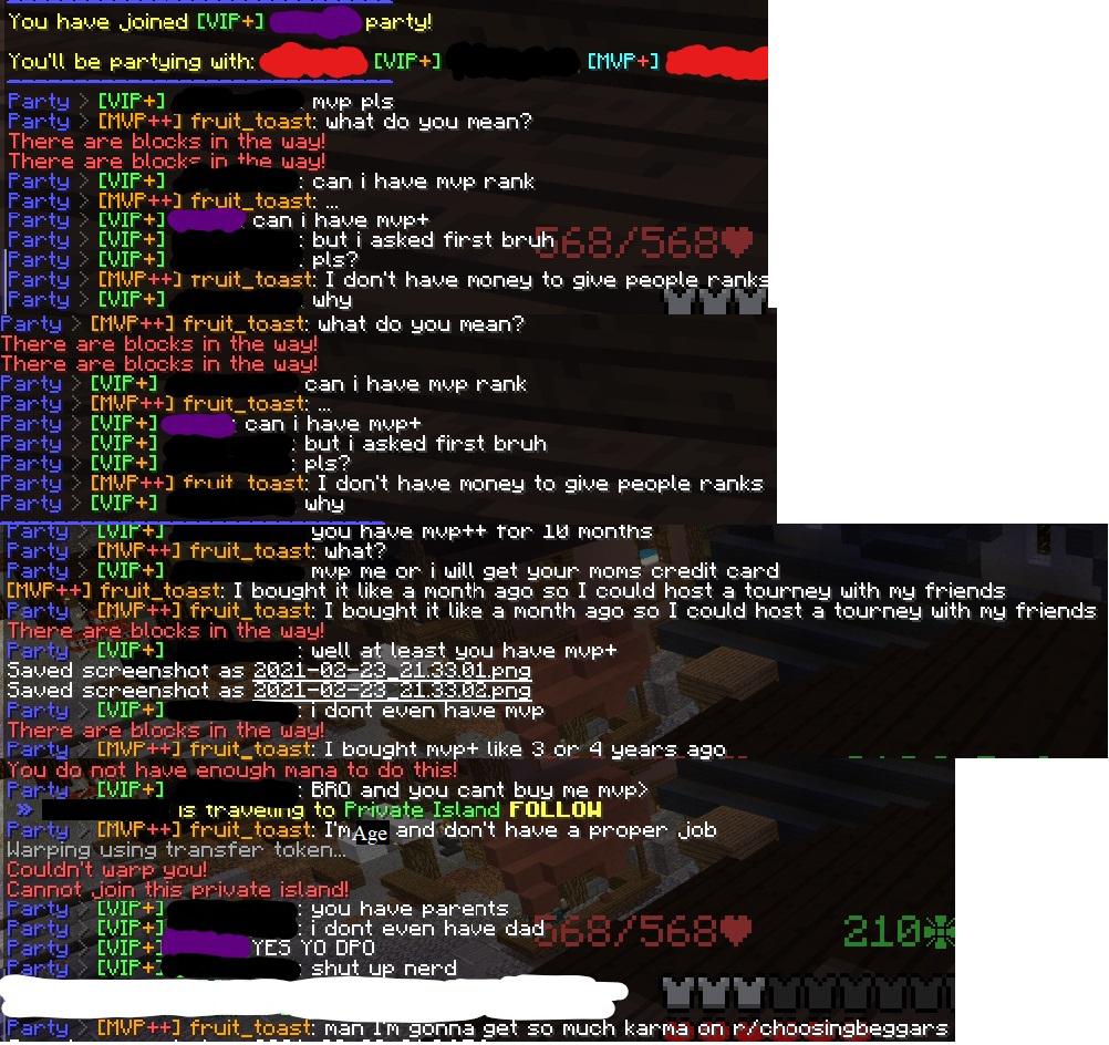 I was giving away some clay minions on hypixel skyblock, before a