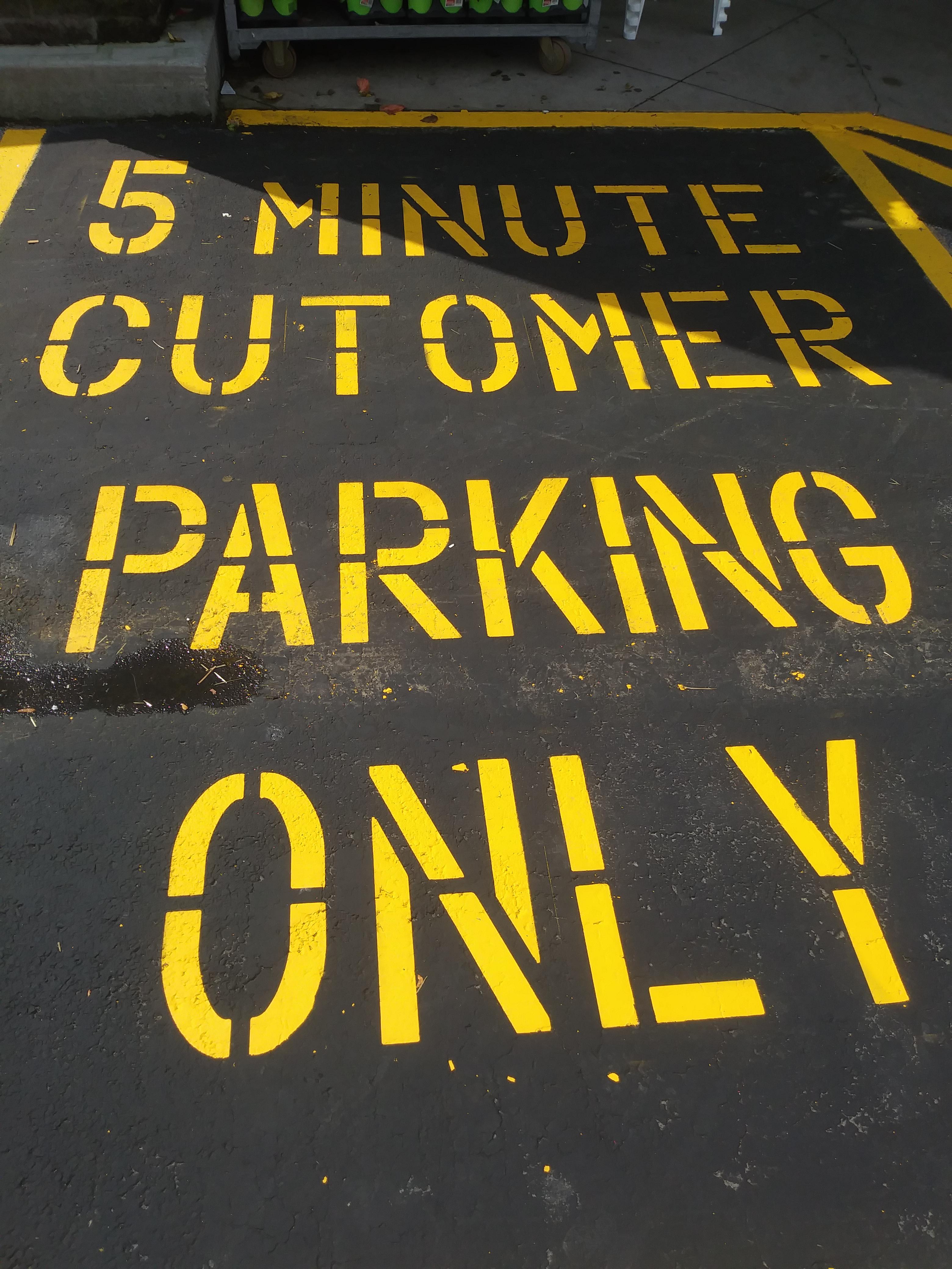 Our fire lanes got repainted, as well as some of the text around them