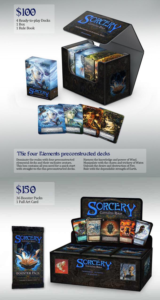 Packaging design mockup for Kickstarter game SorceryContested
