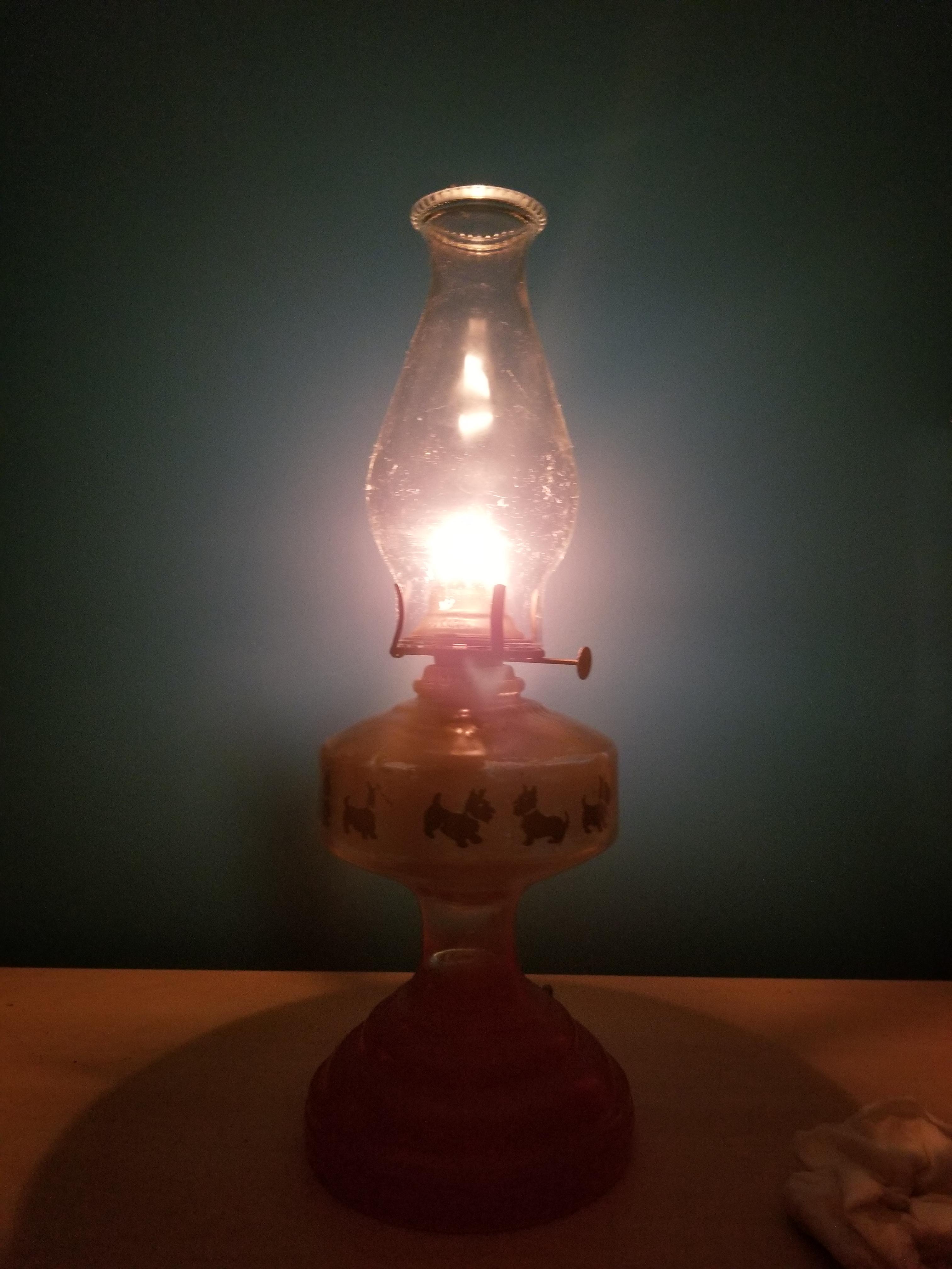 Here's a Scotty Dog coal oil lamp r/flashlight