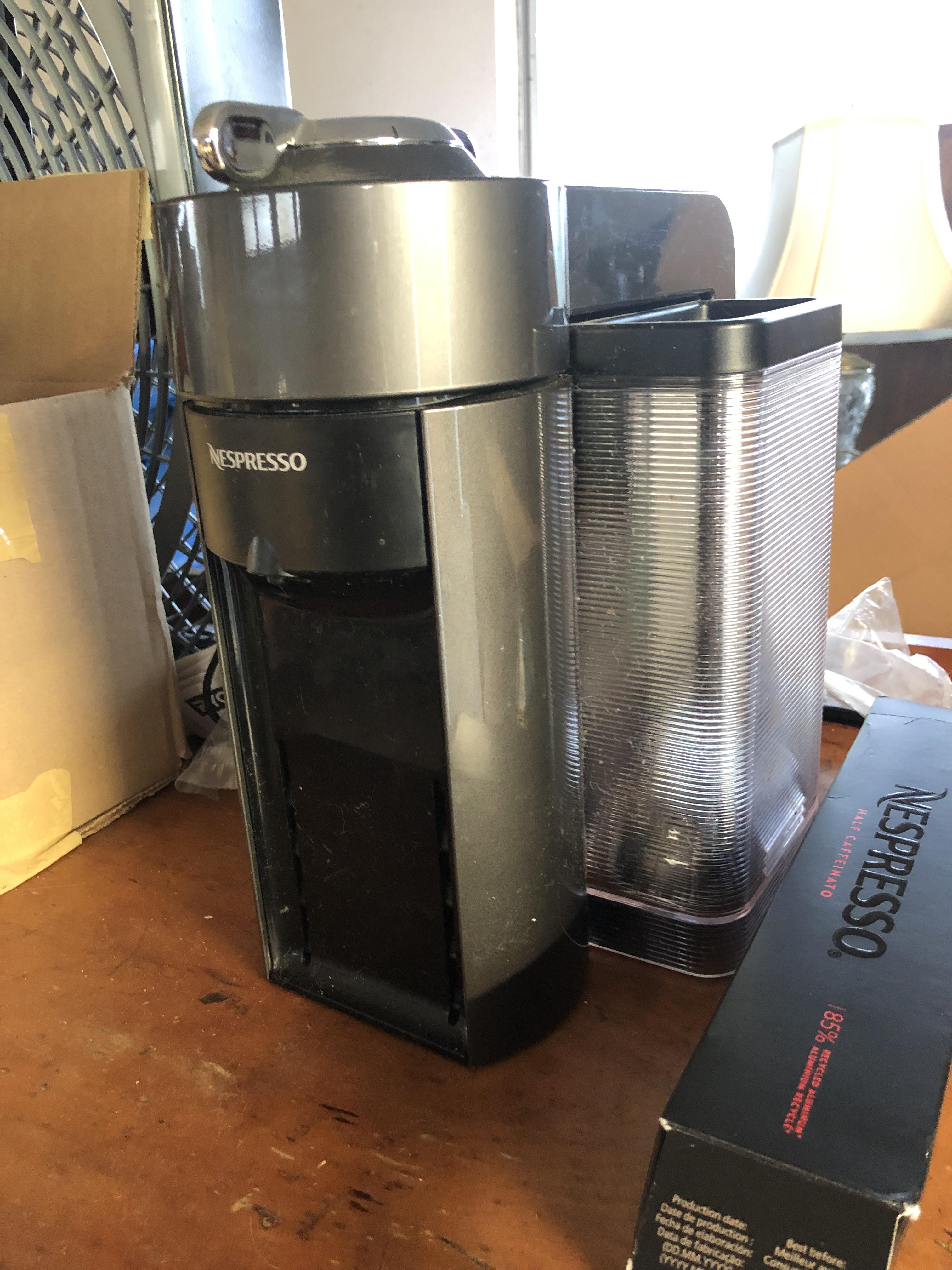 Nespresso machine with pods. Works great, just don’t use it. r