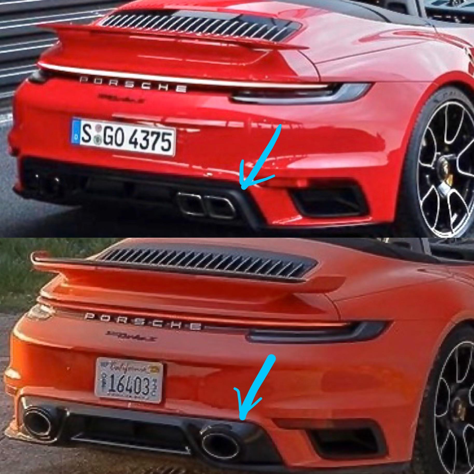 Why does the first Turbo S have quad exhausts and the second one only