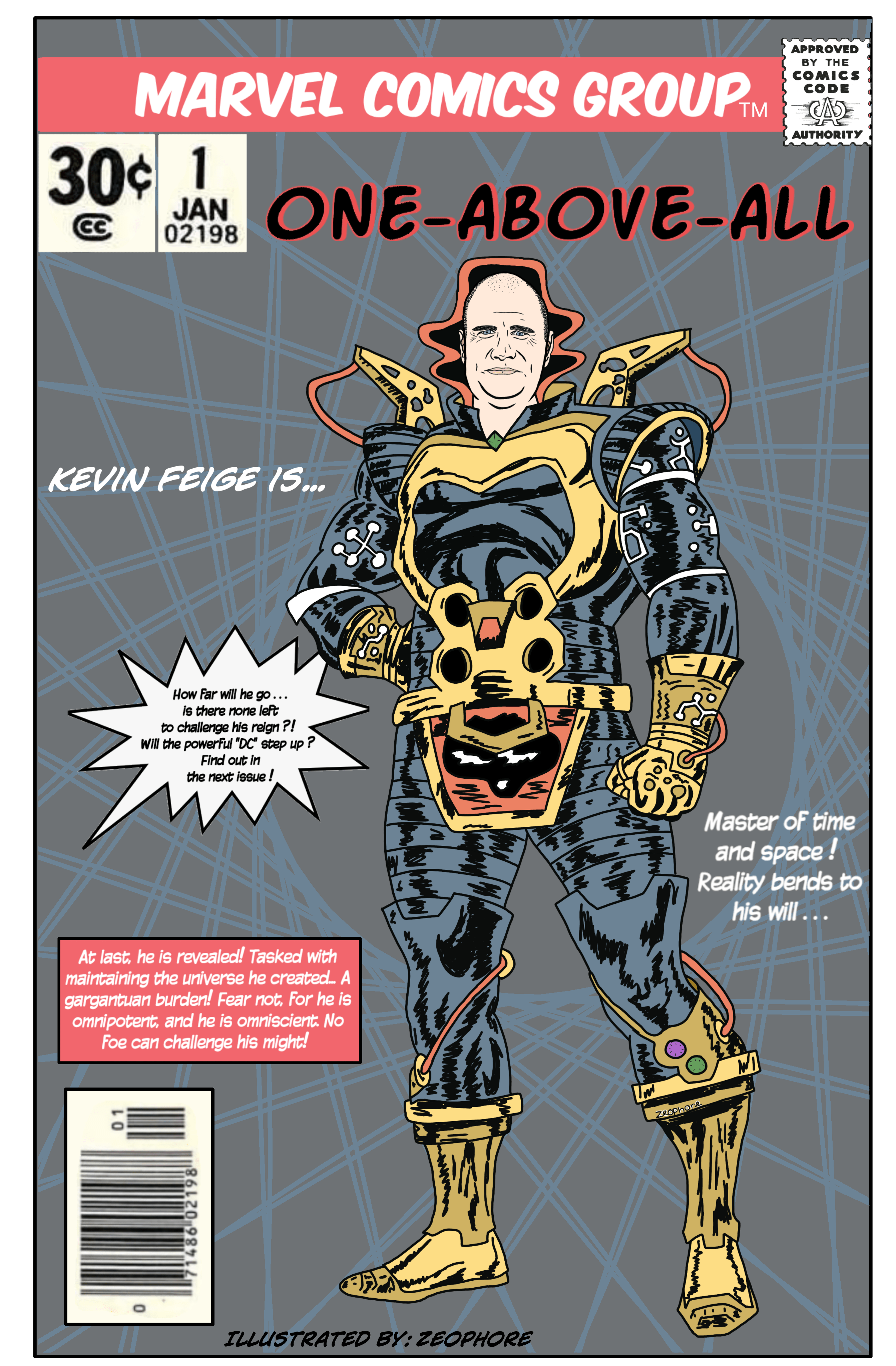 I drew an oldschool comic cover, featuring Kevin Feige as the ONE