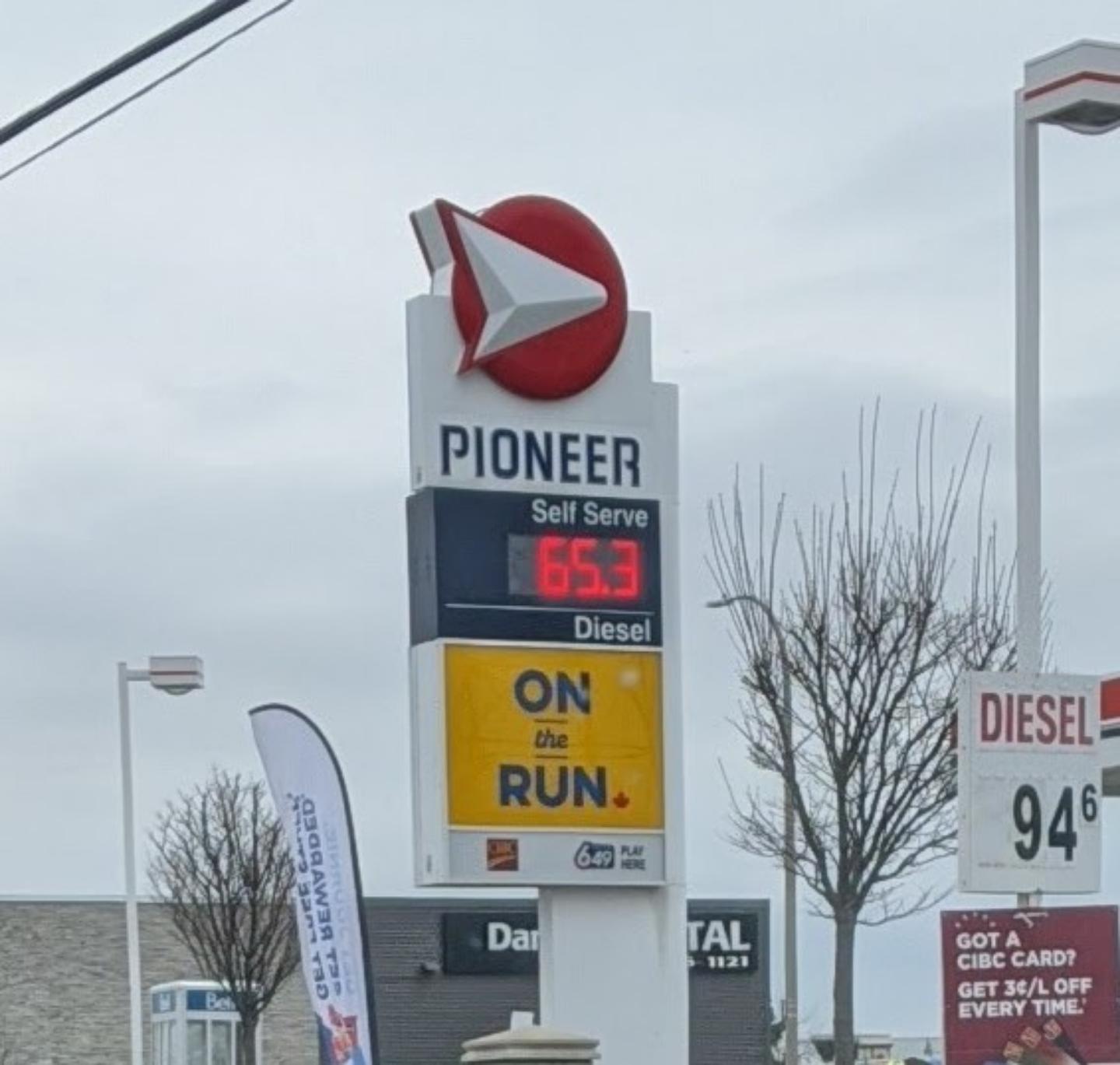Photo of gas prices taken 2 years ago today. r/ontario
