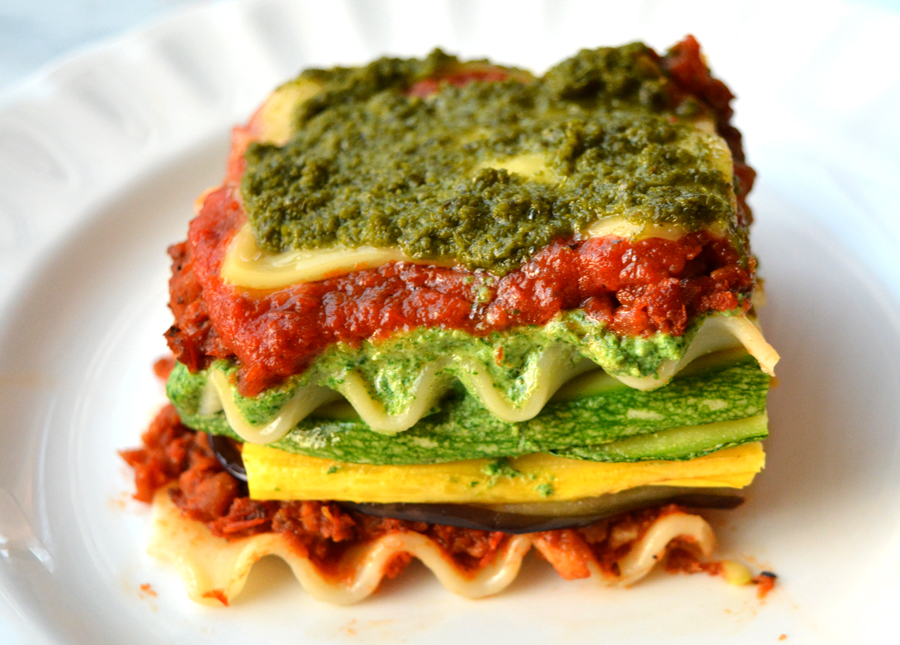Pesto Lasagna 318 kcal, 20g protein r/vegan1200isplenty