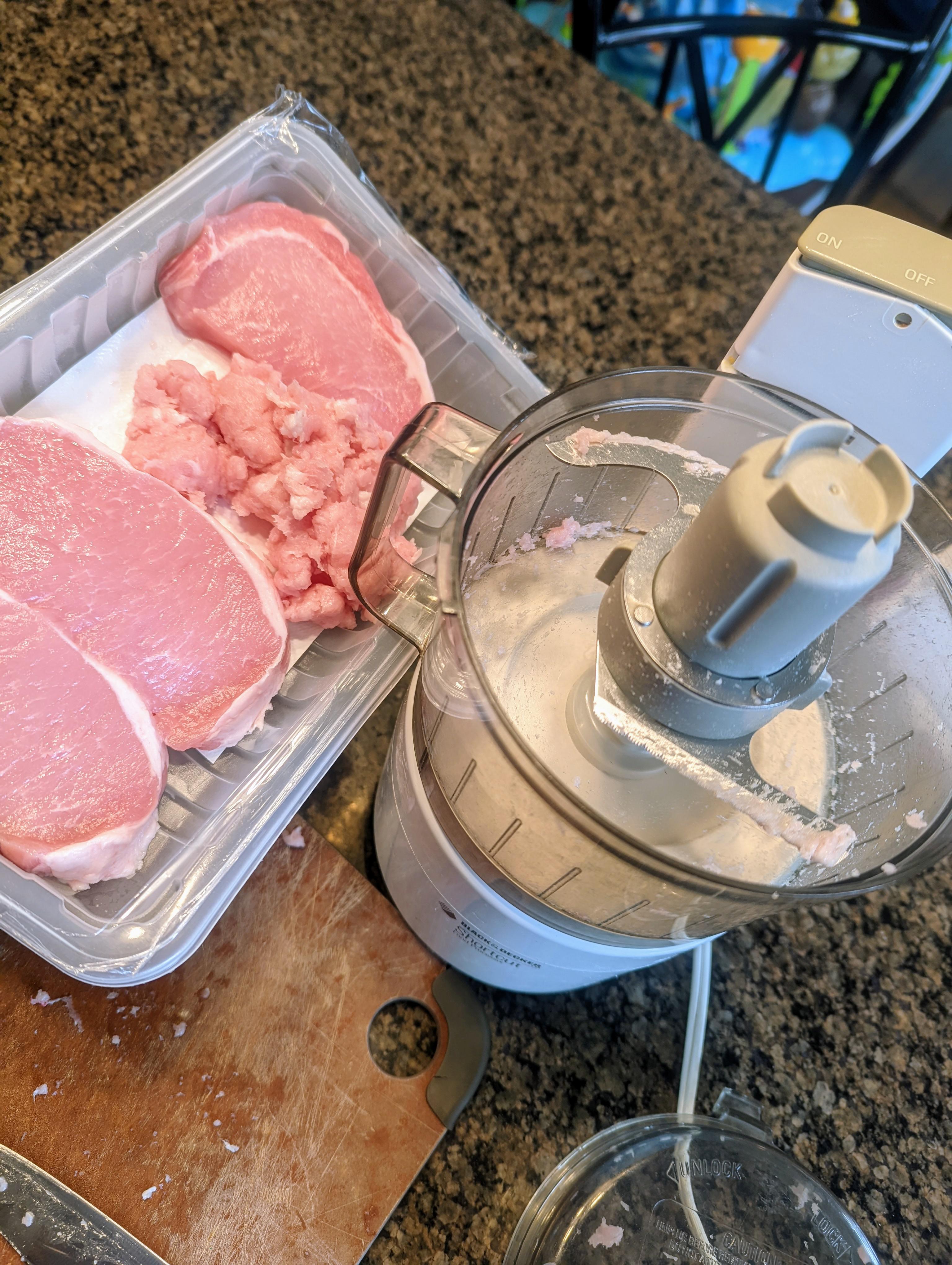 You can make ground meat with your food processor. It's a great way to