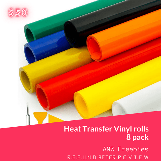 Heat Transfer Vinyl Bundle 12” x 5ft, 8 pack, 50. FREE for US product