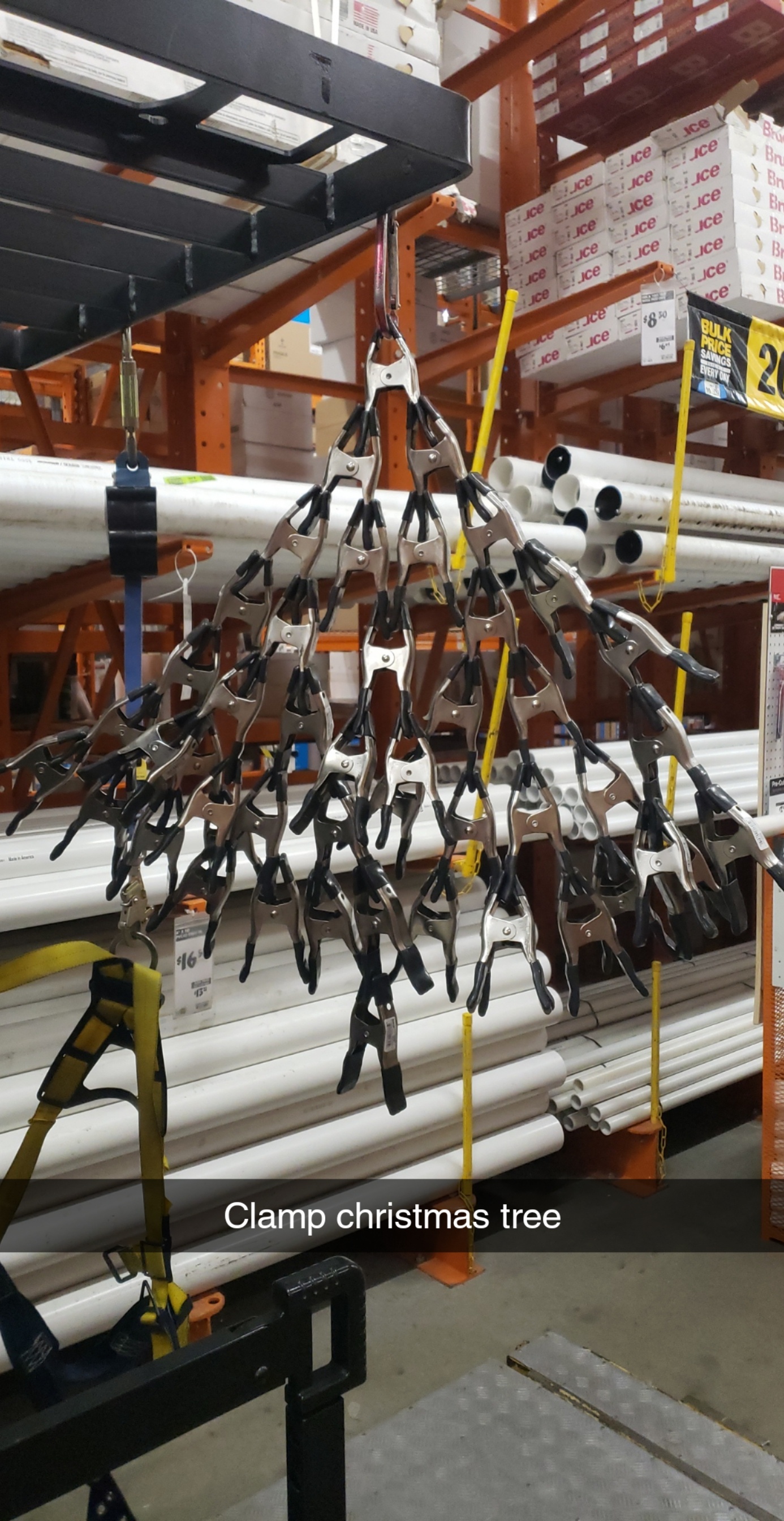 Christmas tree of clamps. r/HomeDepot