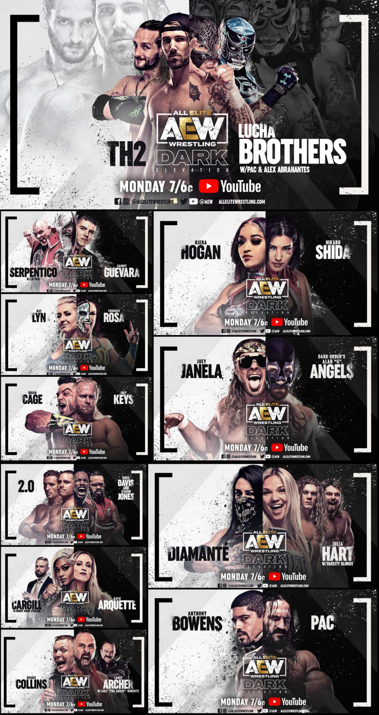Card for tonights AEW Dark Elevation. SquaredCircle