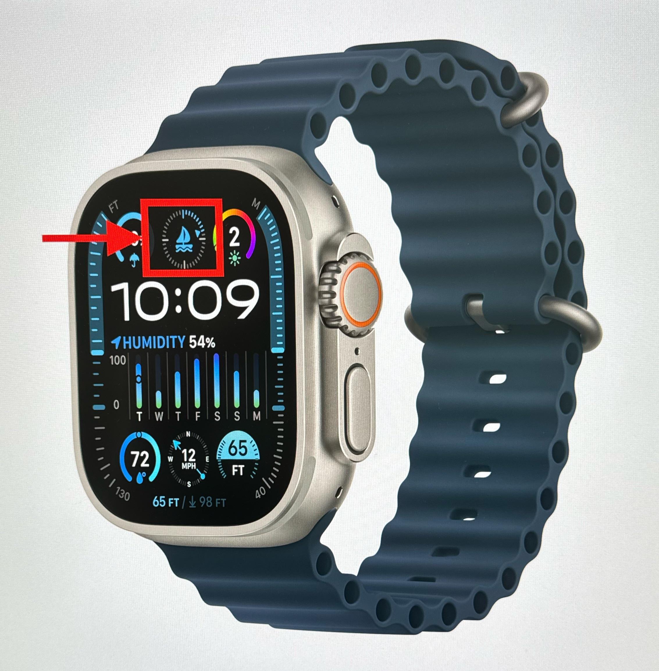 What is this sailboat complication on the Apple Watch Ultra 2 promo
