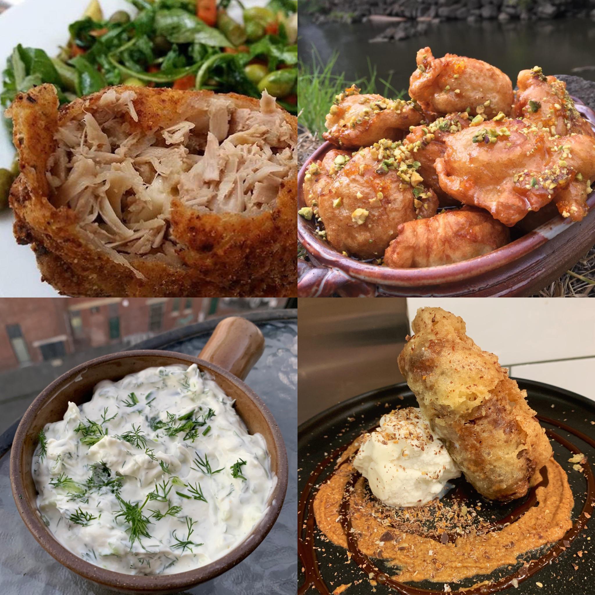 I do vegan cooking classes, here’s some of my fave dishes to teach (top left to right) mock KFC