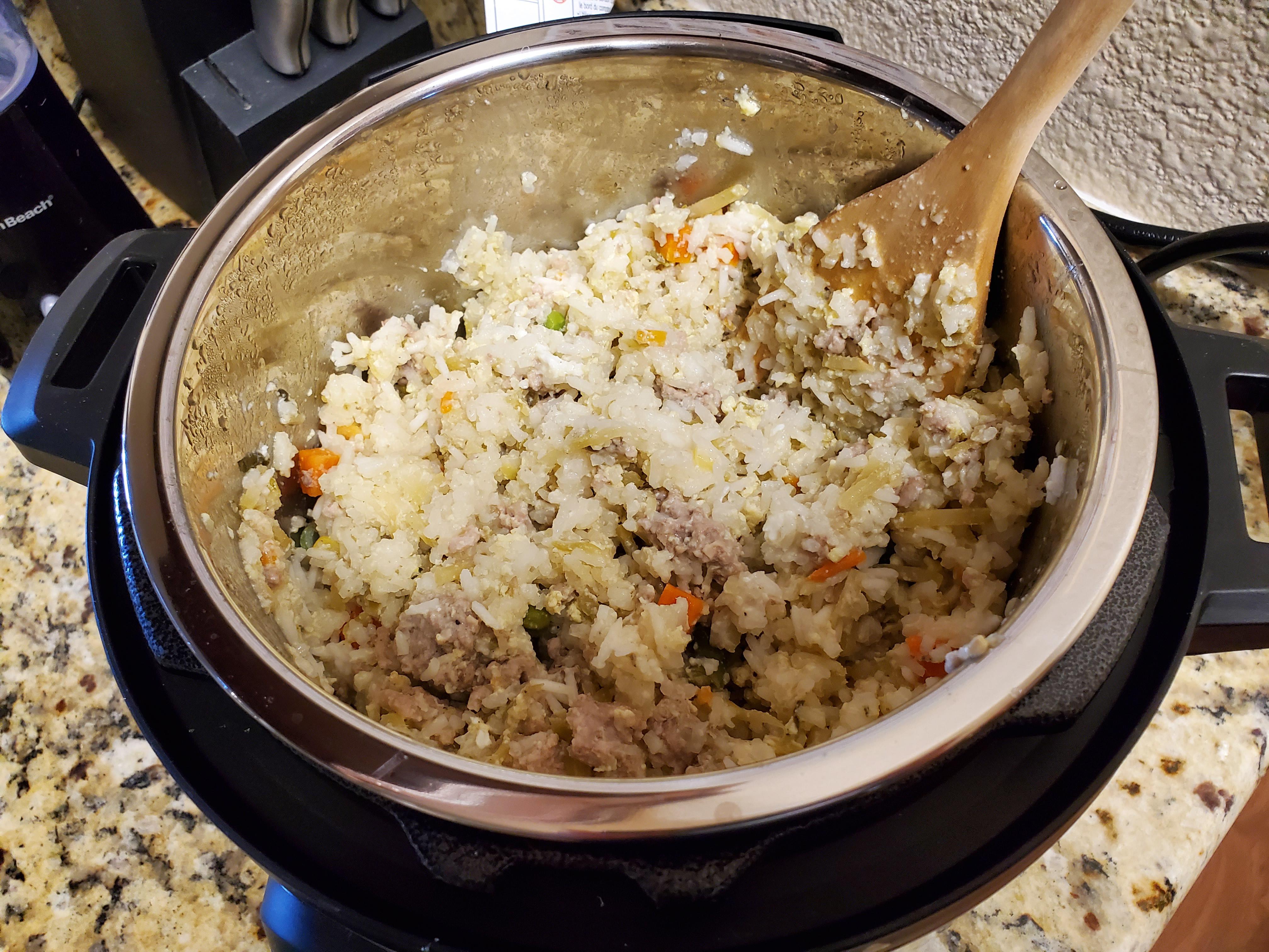 Not the most impressive picture, but I made this pork and rice dish as