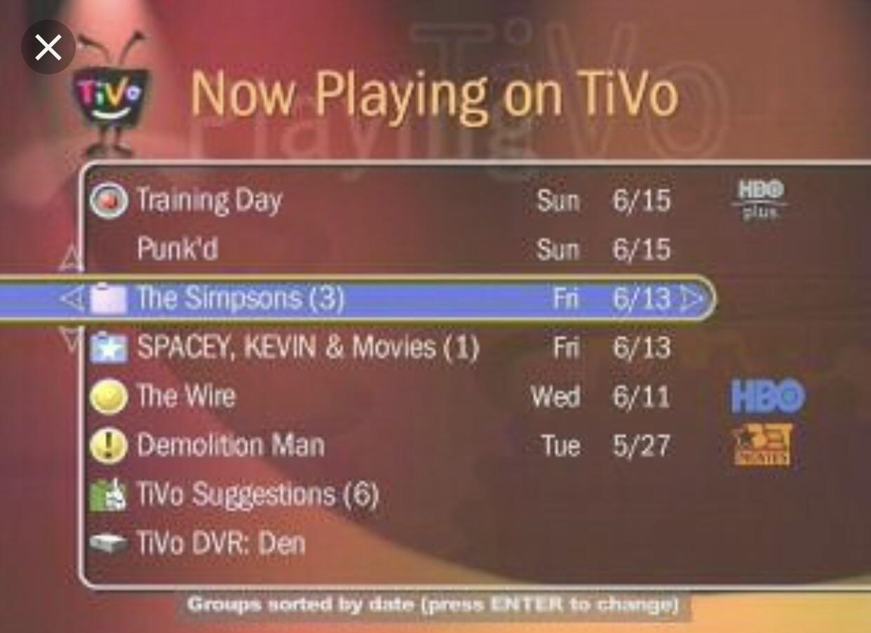 The old Tivo interface. r/nostalgia