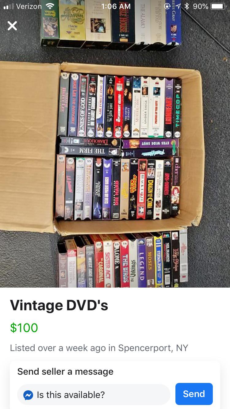 Found a listing advertising “Vintage DVDs”.... r/VHS