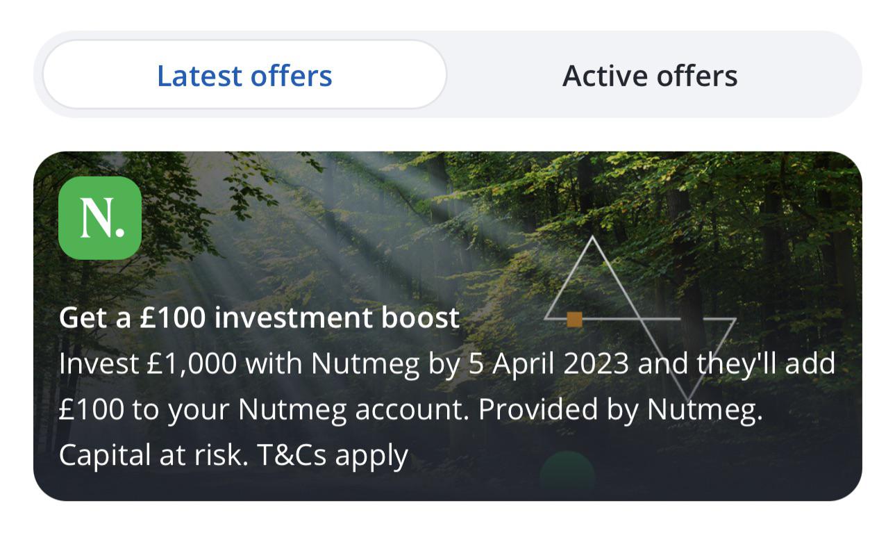 An offer.. albeit it’s only Nutmeg r/chaseuk