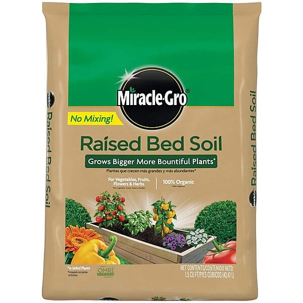 MiracleGro Raised Bed Soil, 1.5 cu. ft. delivered to your door Amazon