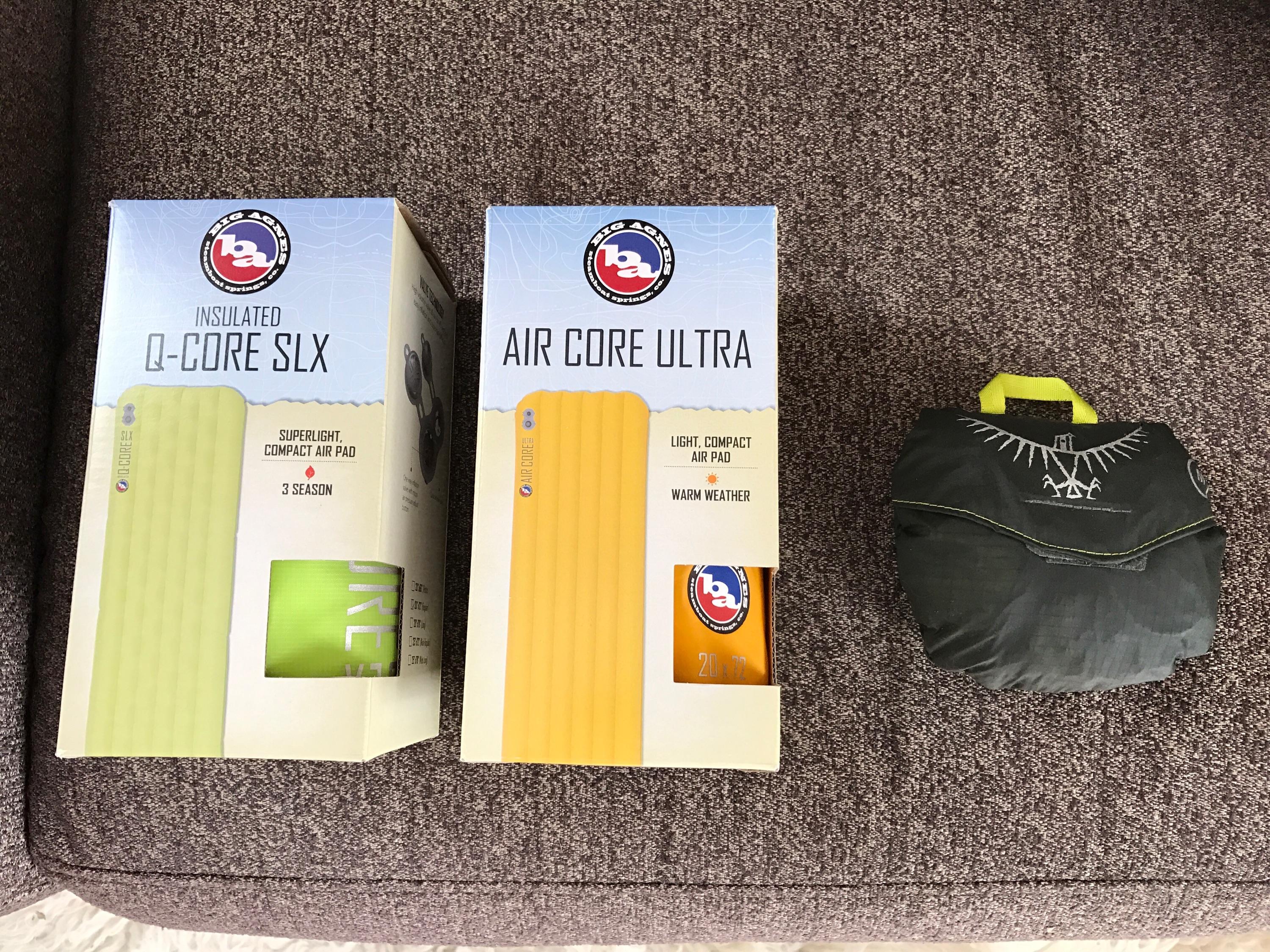 [For Sale] Big Agnes Sleeping Pads, SLX and Air Core Ultra, Osprey UL