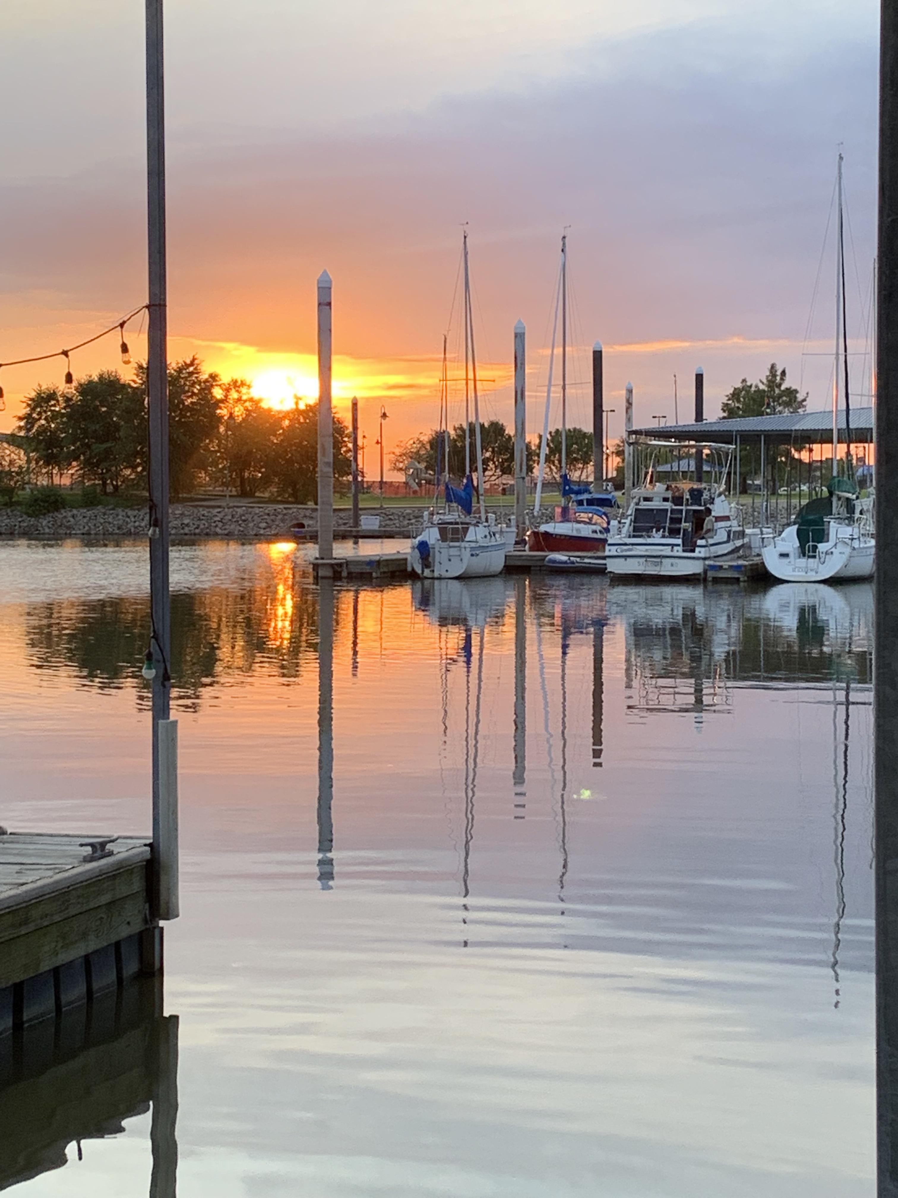 Sunset at Alton Marina Alton IL on the Mississippi River 8/16/2019 r