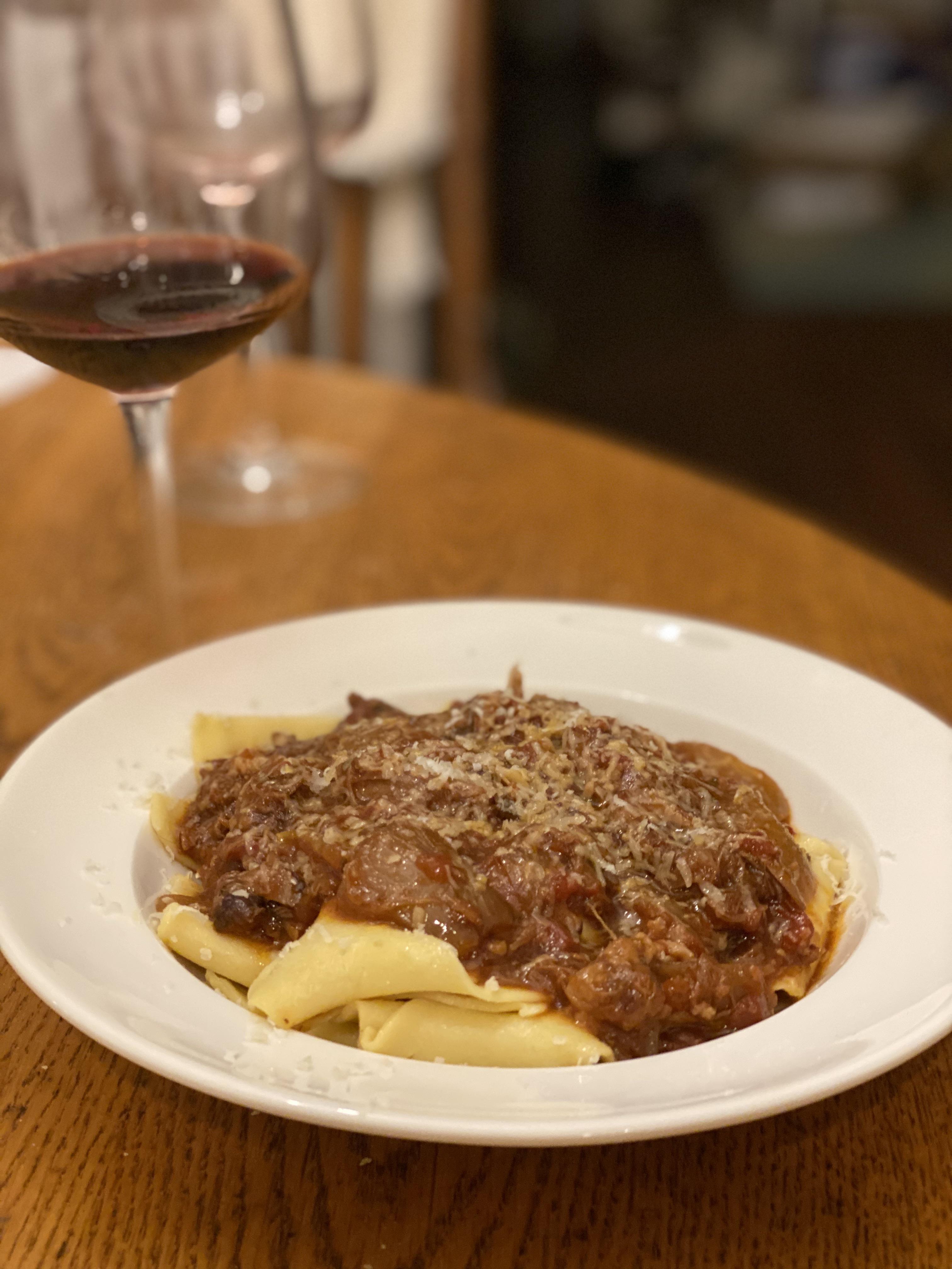 [homemade] Oxtail ragu and hand made pappardelle r/food