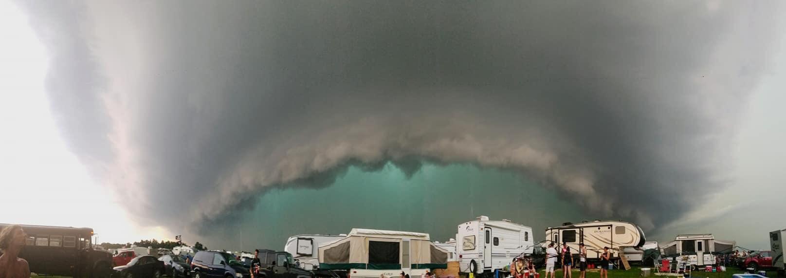 Storm over our campground at Rock Fest in Cadott, WI! r/pics