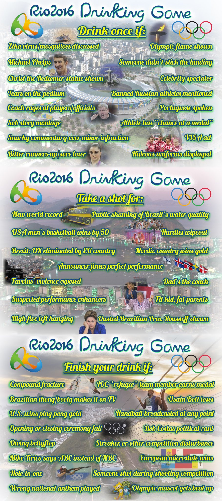 I created a drinking game to play while watching NBC's coverage of the