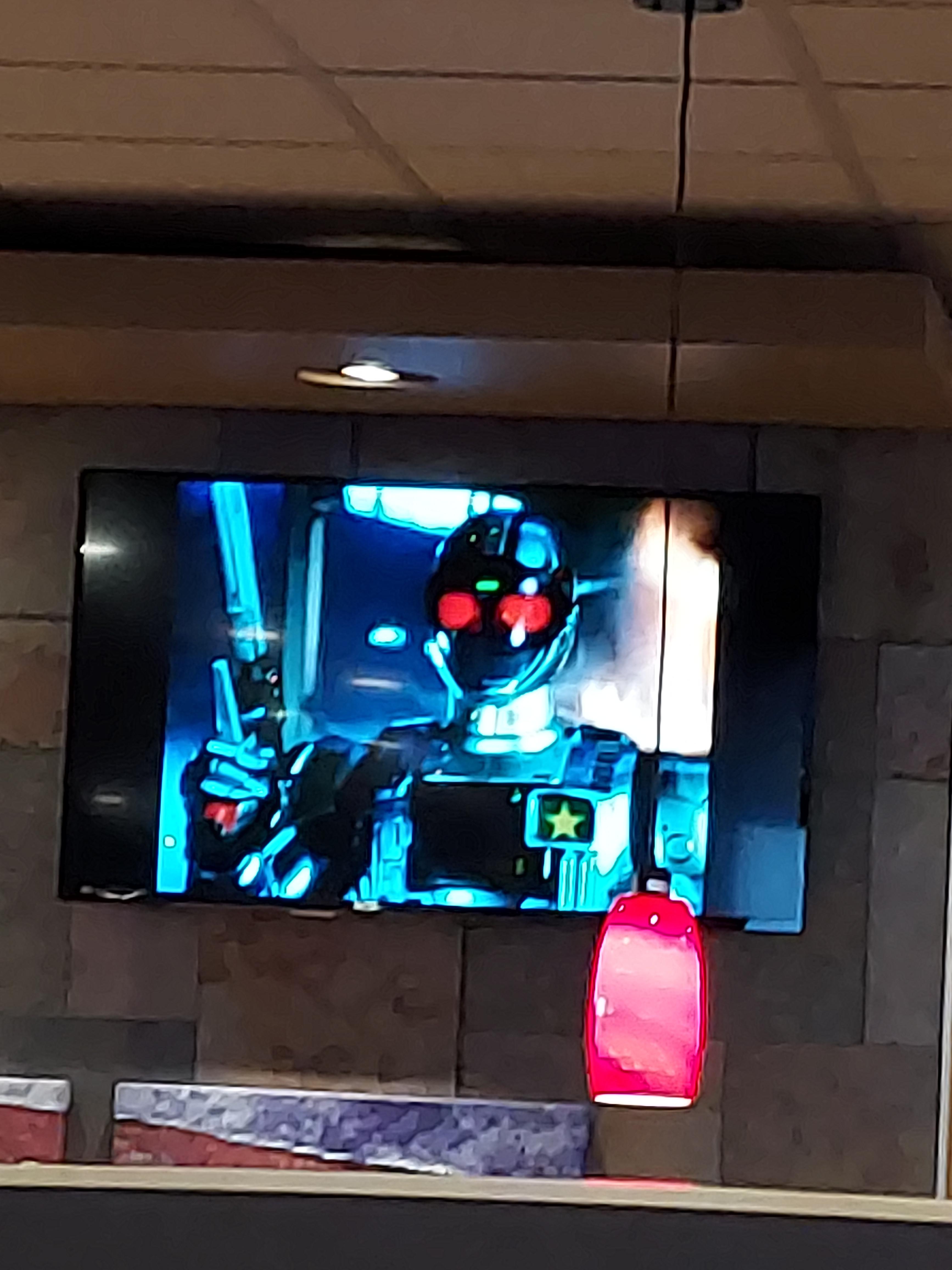 best part about working in the front of dq you can pick whats on the tv