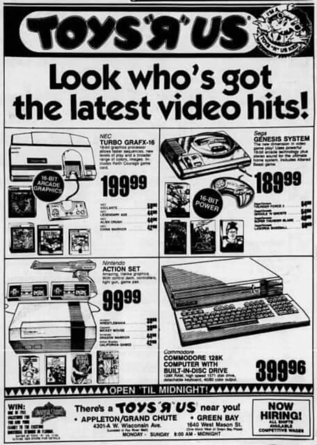 Toys R' US Video Game Console Advertisement r/vintageads