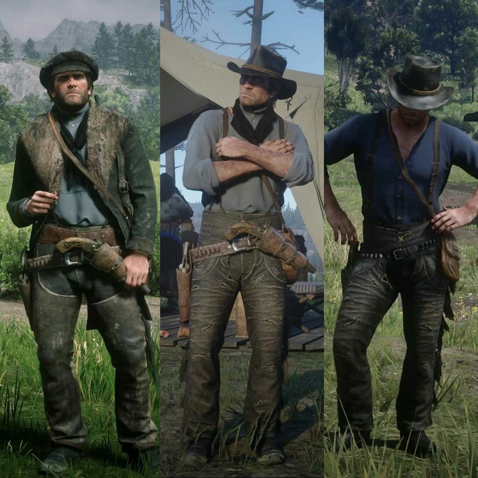 Some of my Chapter 2 outfits for Arthur r/reddeadfashion