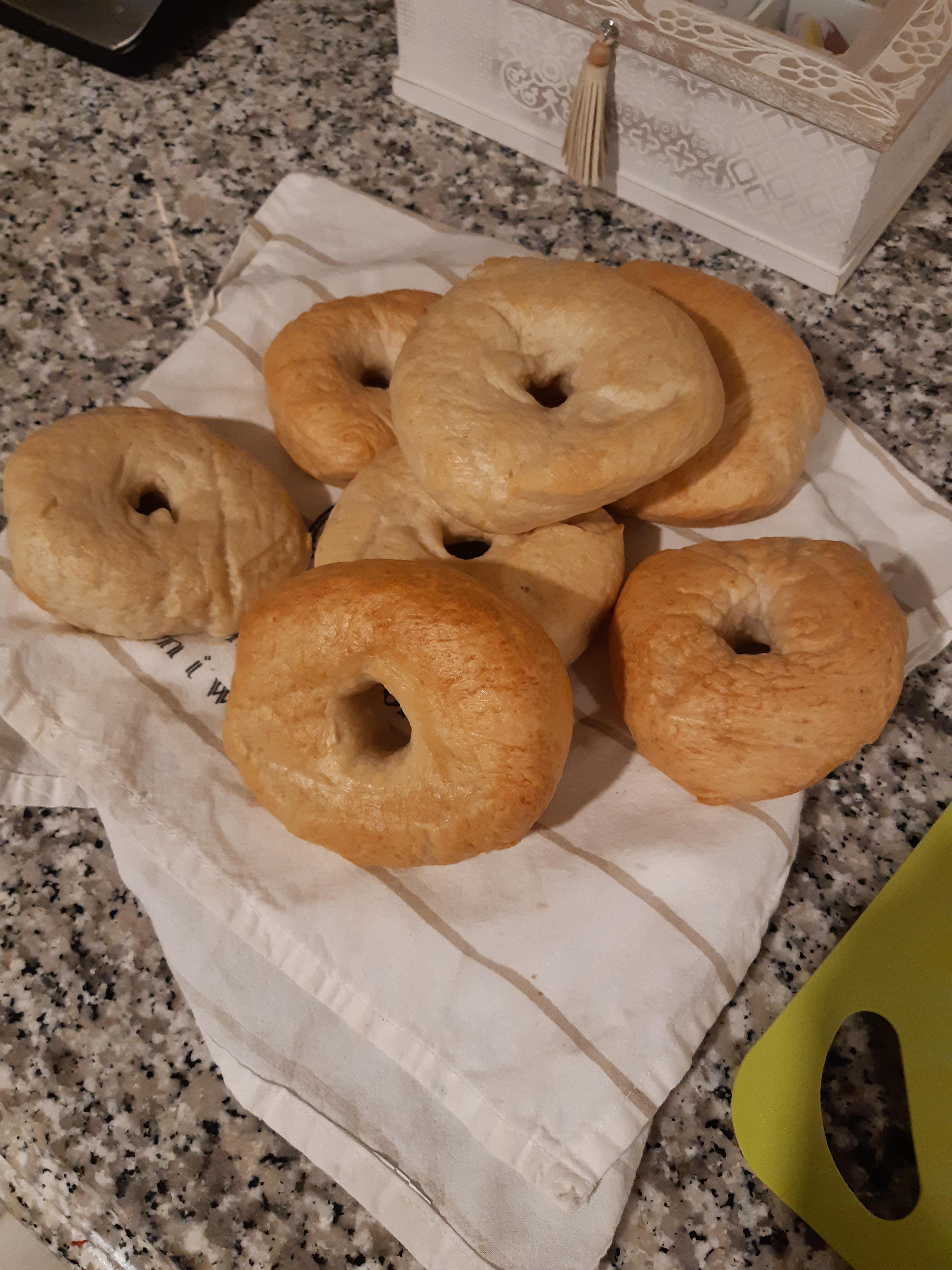 First time bagels from scratch I used AP flour cause that's all I had