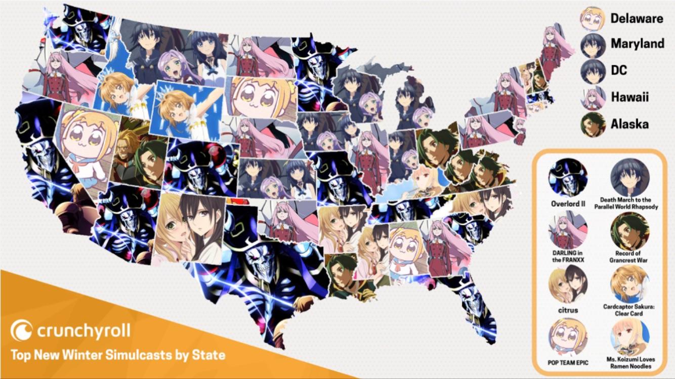 Most popular anime by state (was already posted in r/anime, decided to