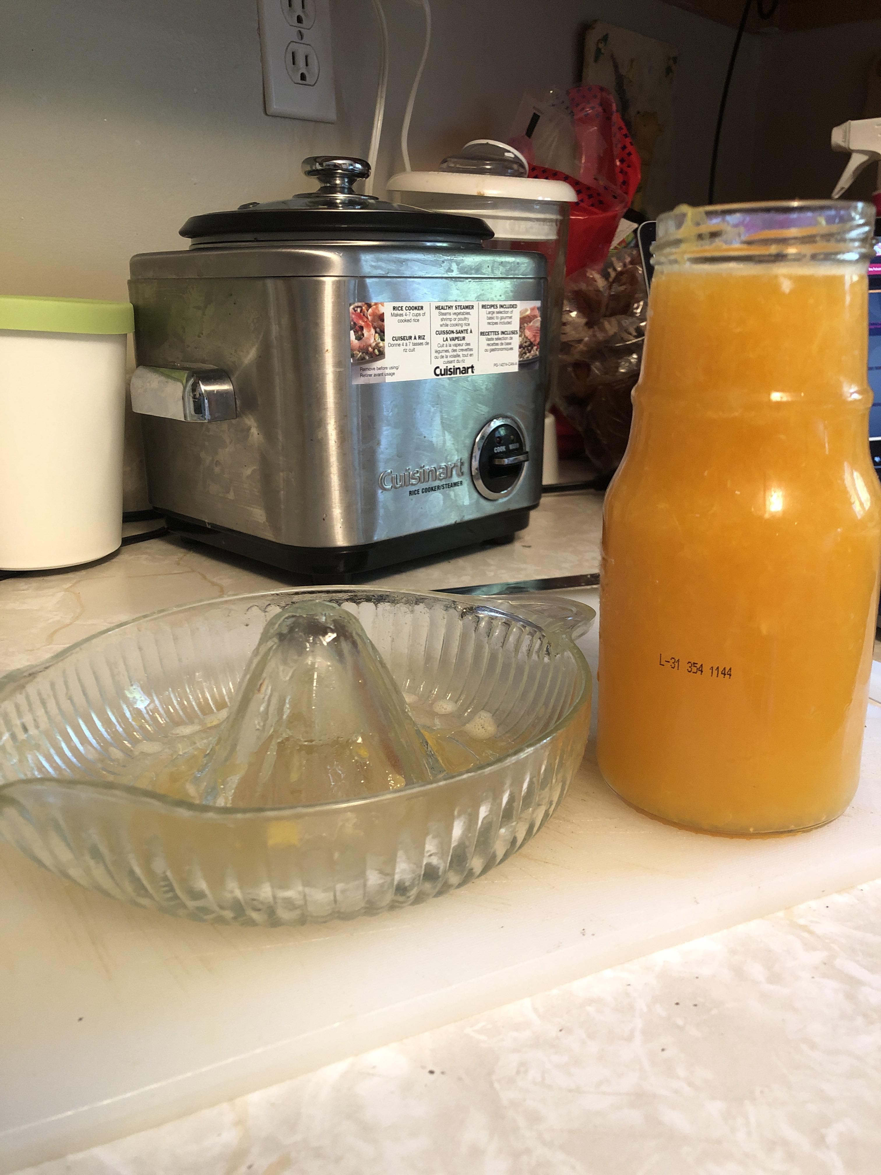 Bought thrifting for 2 dollars and made my own orange juice for the