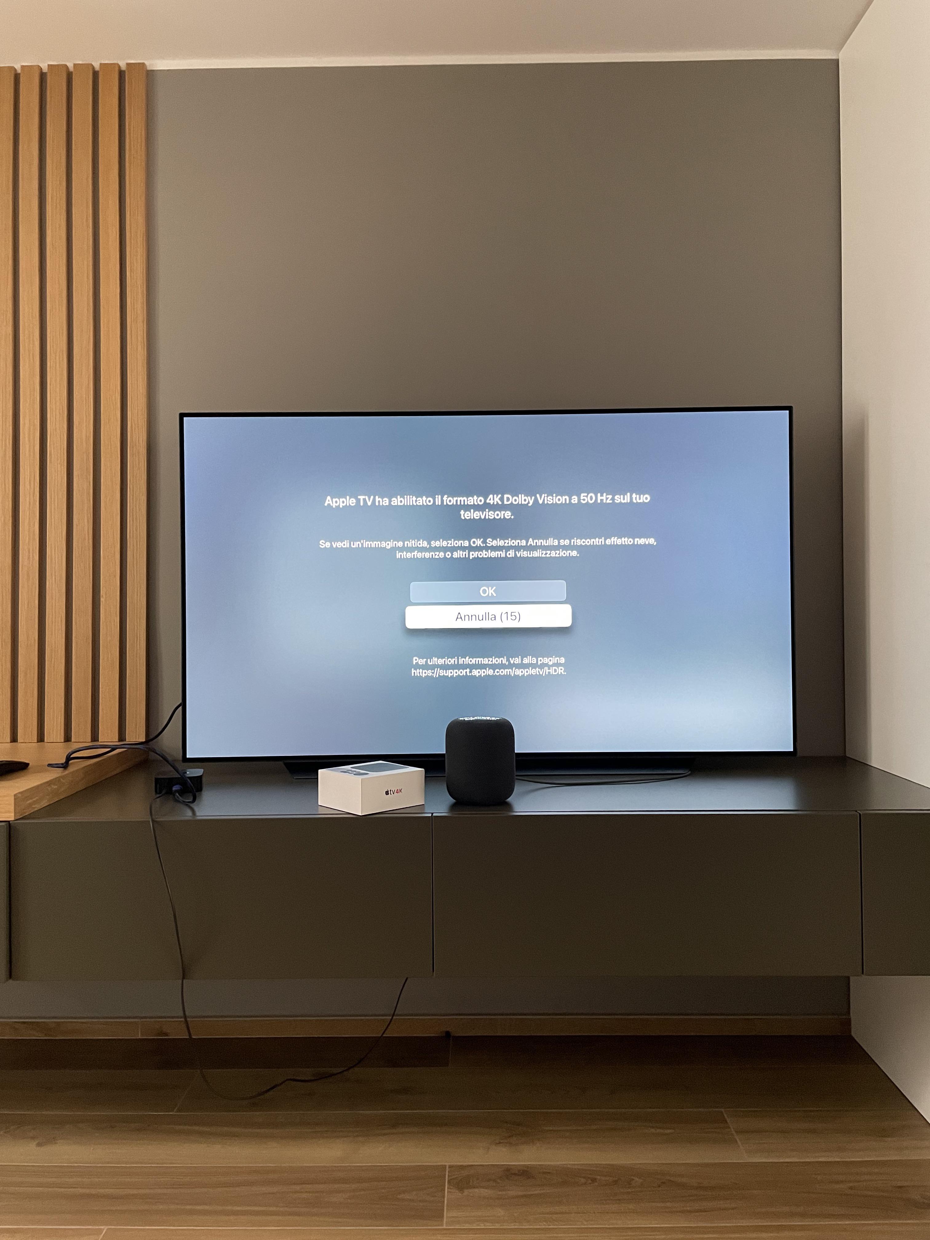 LG C1 65’ with 2 HomePods (the second one is arriving next week). Which