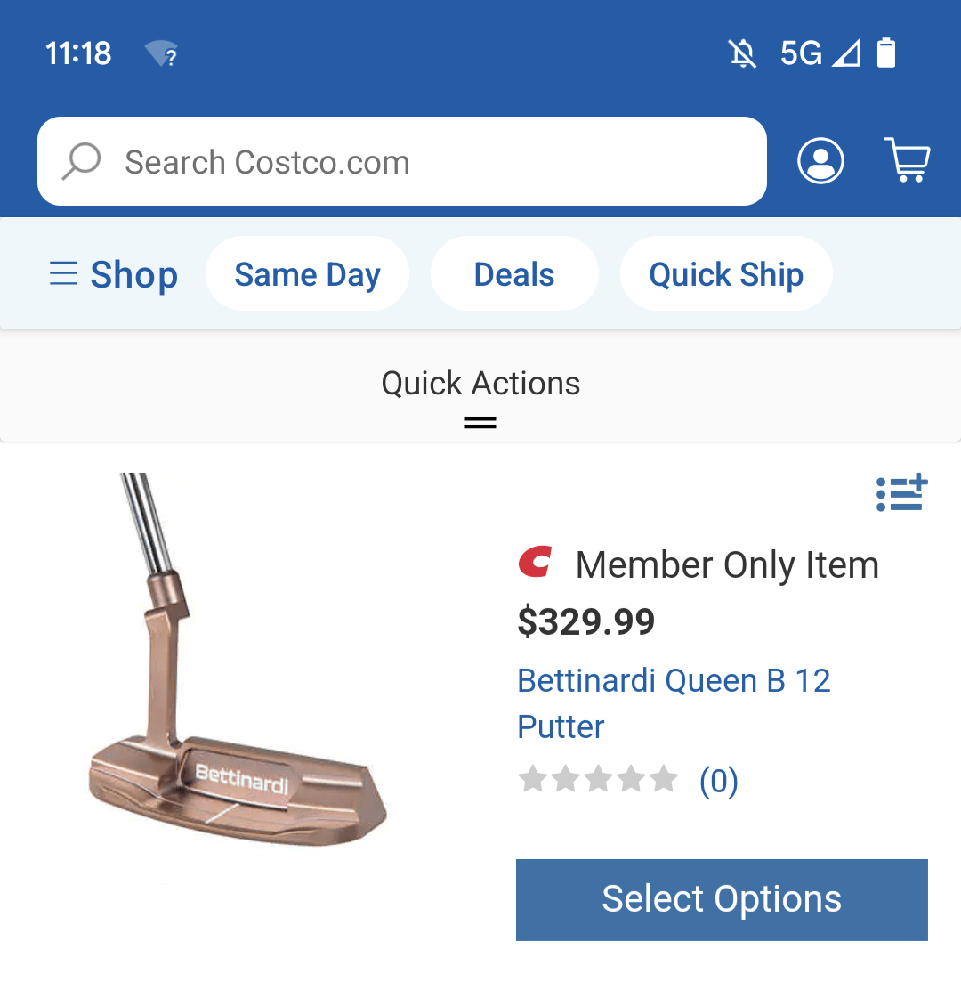 Bettinardi Queen B 12 Putter back online at Costco r/golf