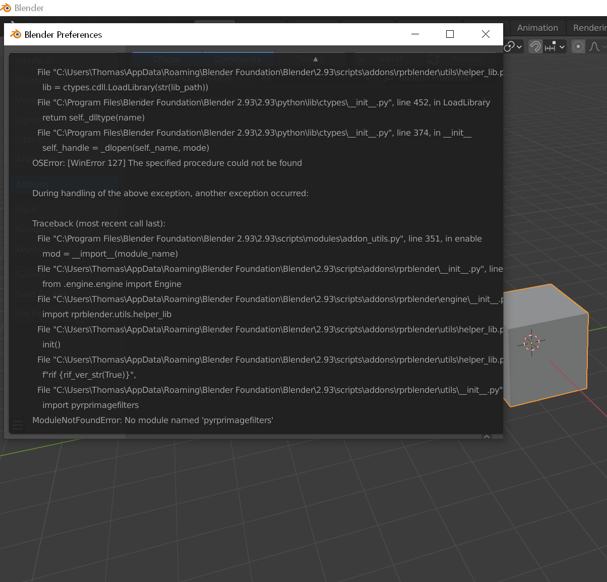 Is blender prorender still supported in 2.9.3? I get an error when i