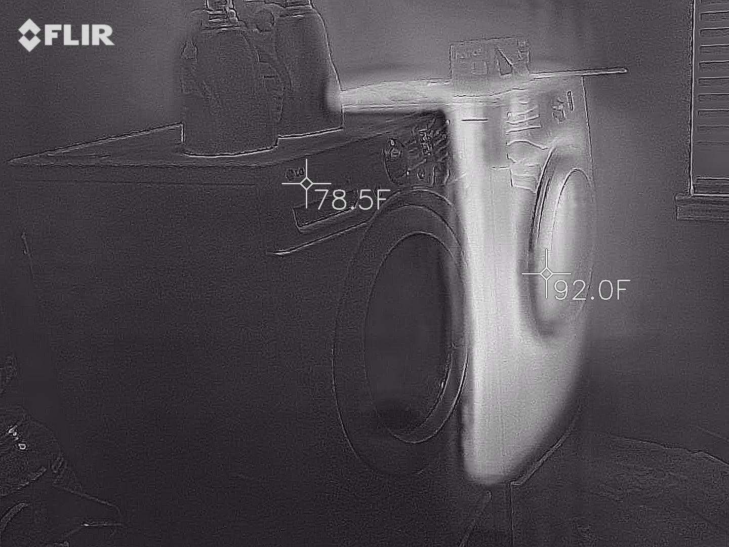 Temperature differential between a LG Washer and LG Dryer, as seen with
