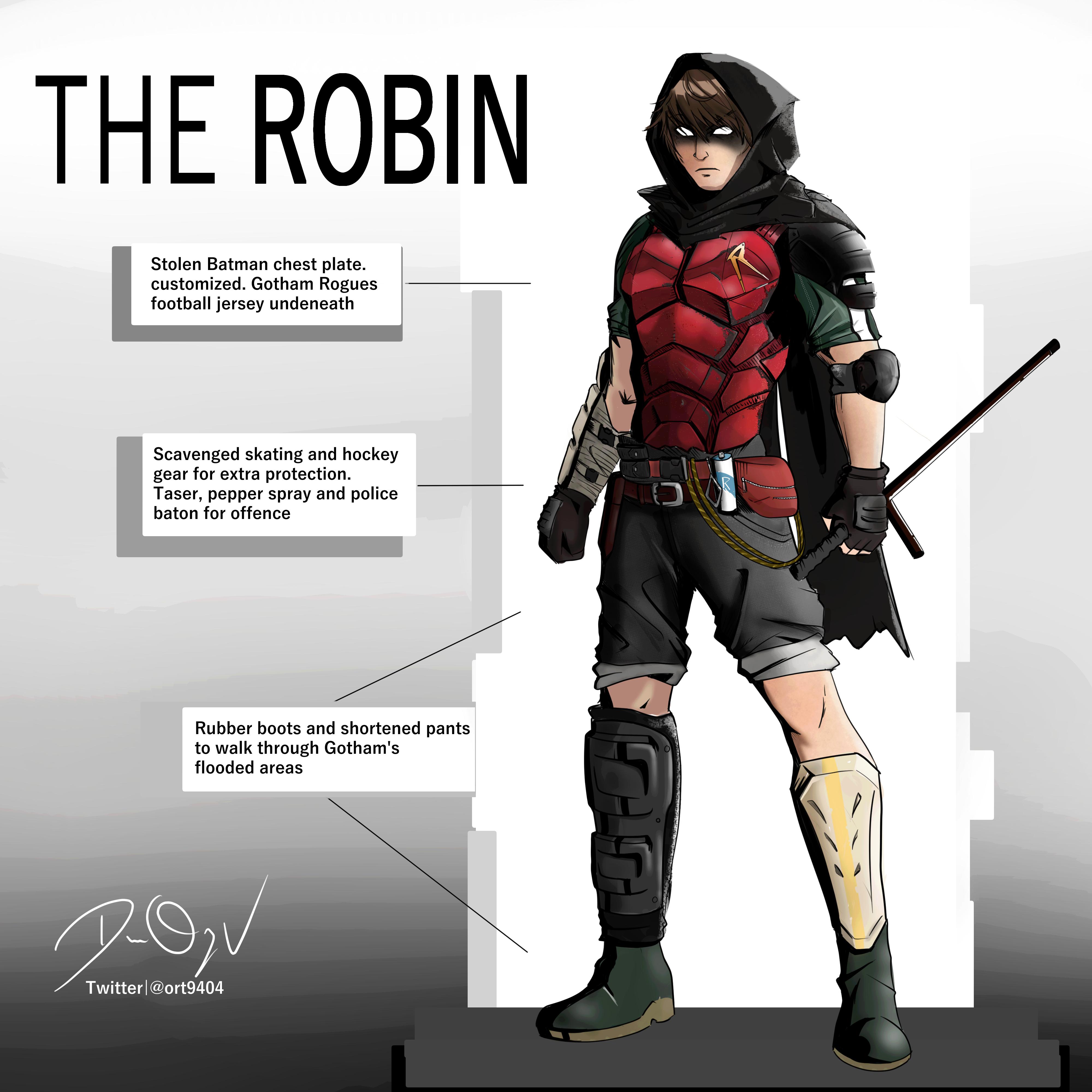 Drew some concept art for a ''the batman'' take on Robin. Not so much a