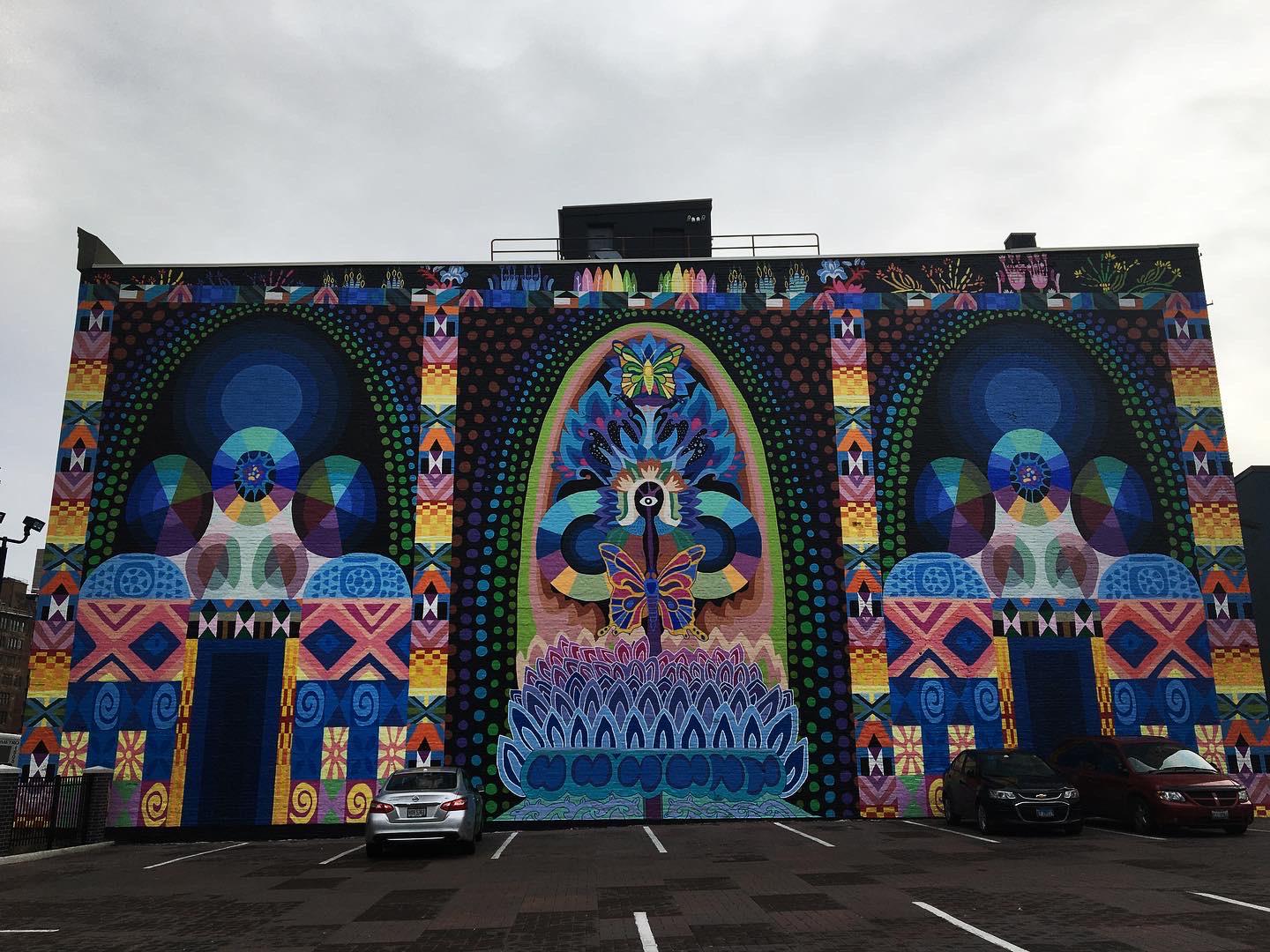 Mural in Cincinnati, OH designed by Saya Woolfalk. r/streetart