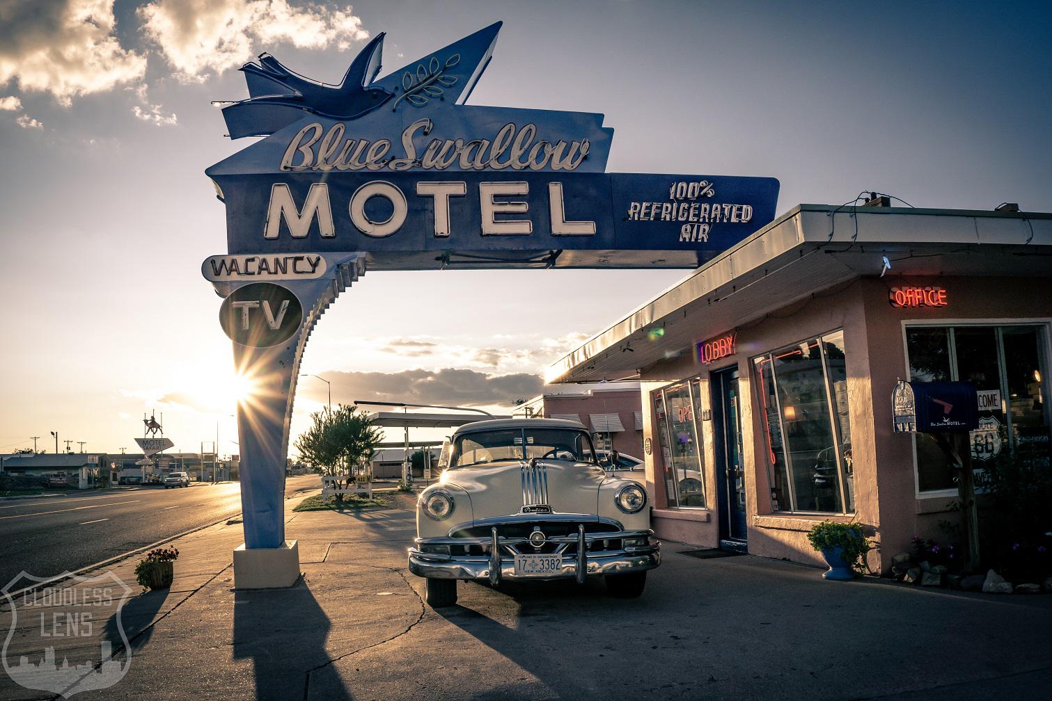 The Blue Swallow, a vintage Route 66 motel in Tucumcari, New Mexico r