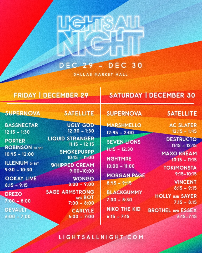 lights all night 2023 schedule Lights All Night Set times! lightsallnight