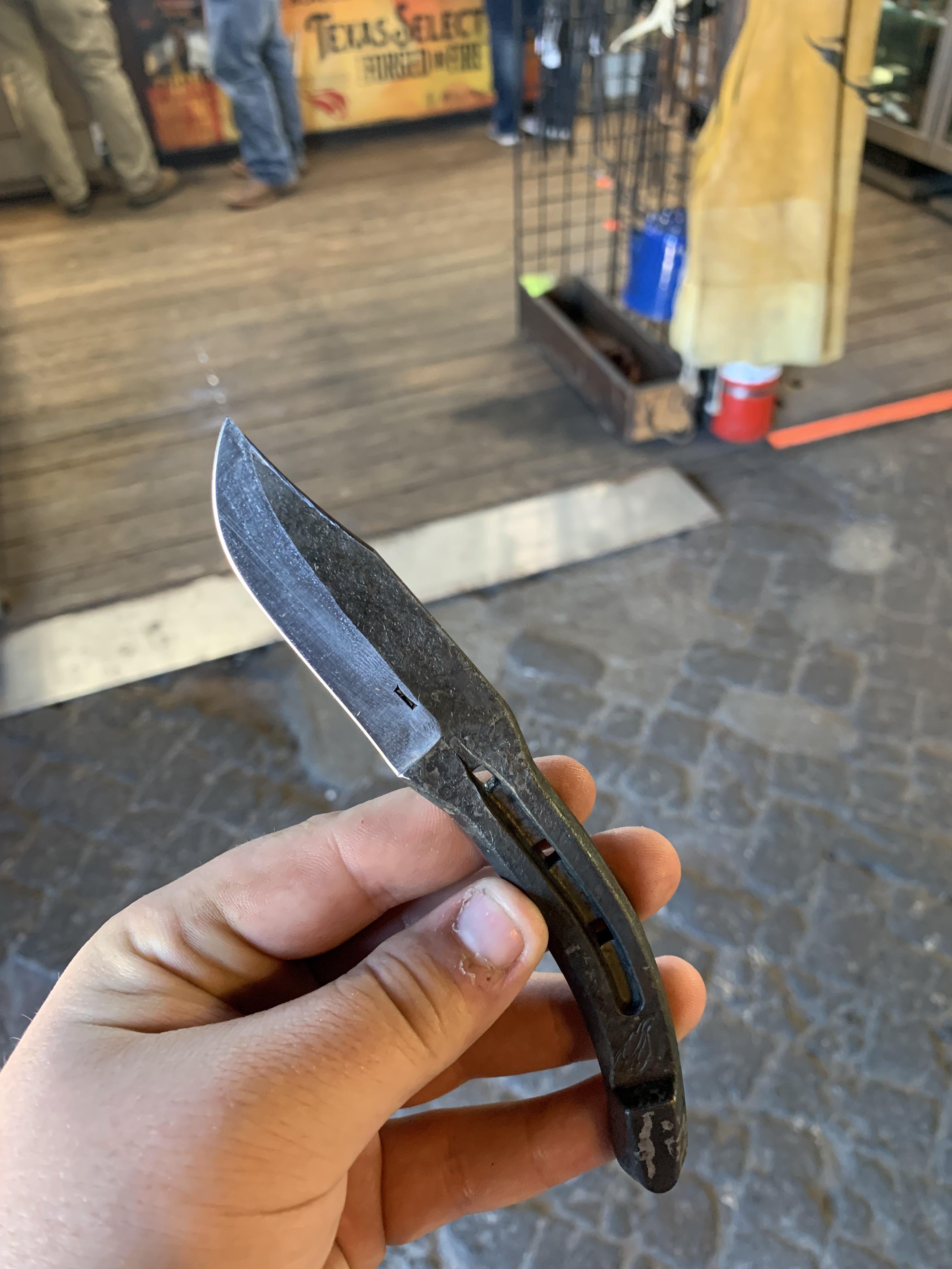 My Dad took me to a where you could make a small horseshoe knife. First knife I’ve ever